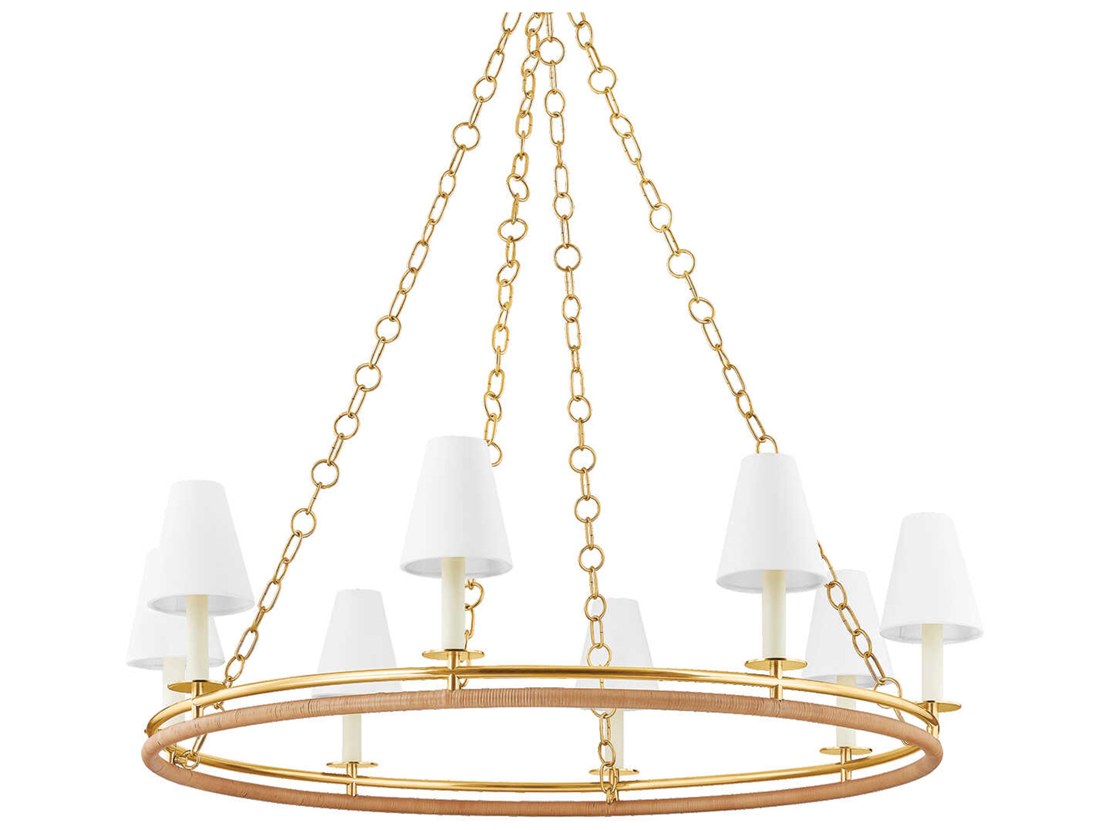 Hudson Valley Swanton 8-Light Aged Brass Chandelier