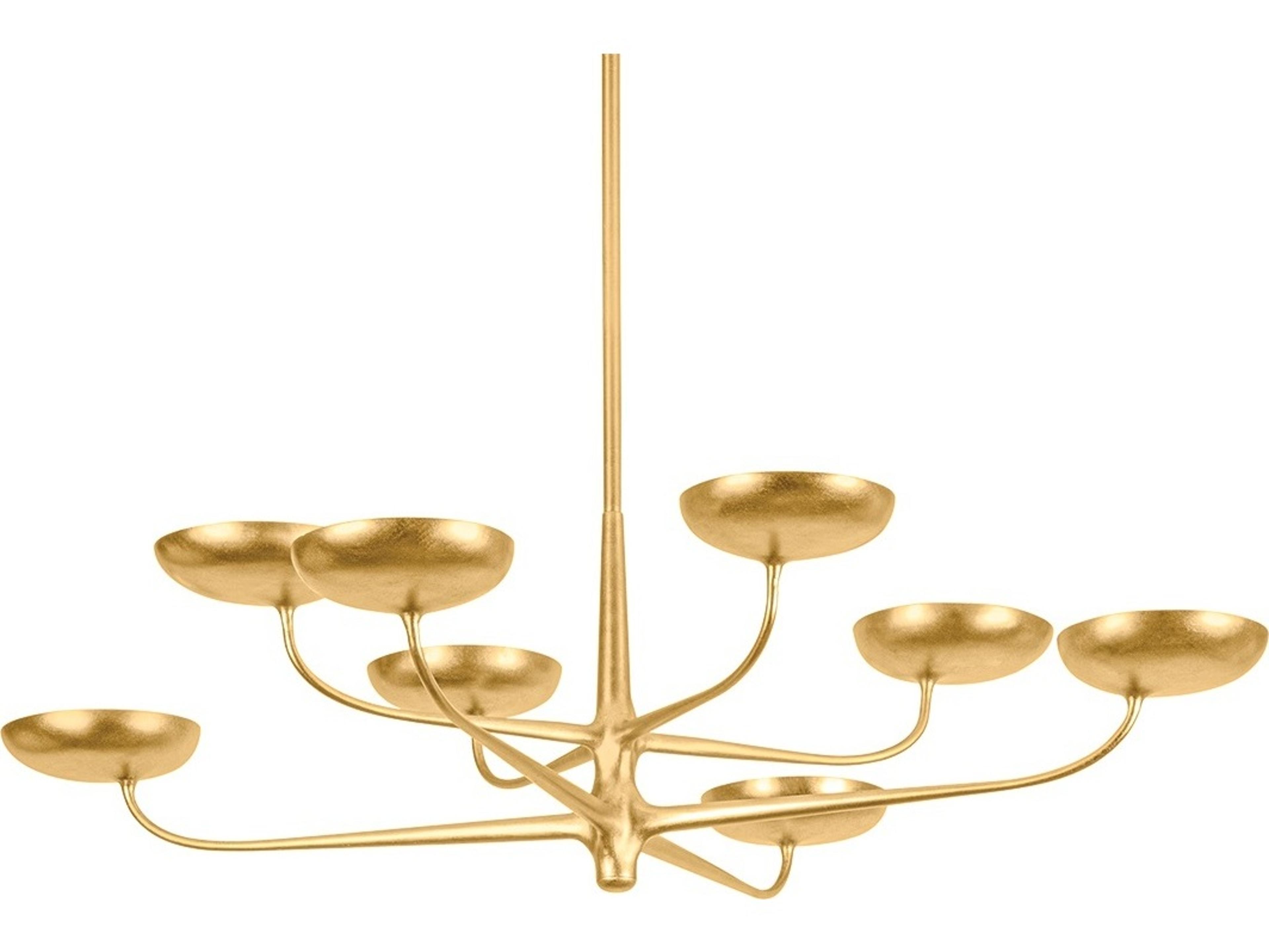 Taormina 8-Light Vintage Gold Leaf Tiered Chandelier