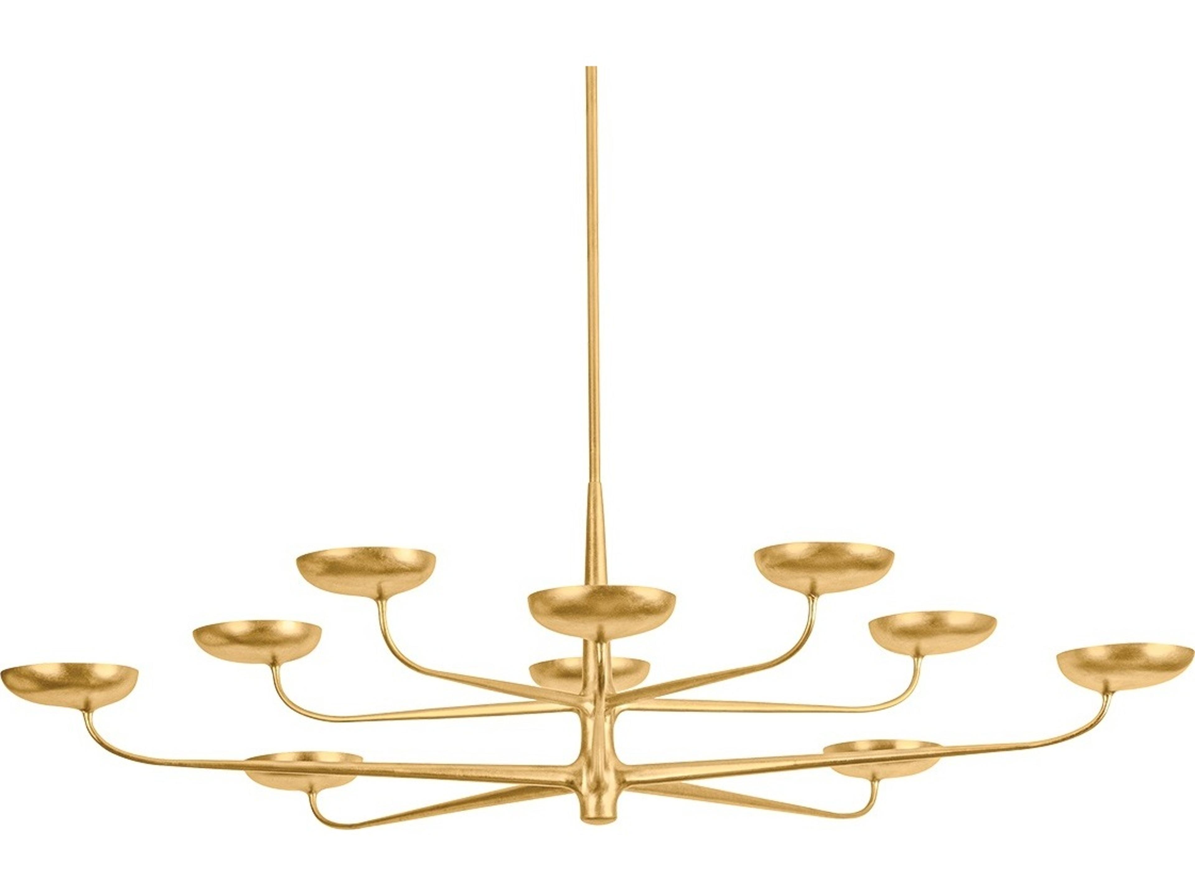 Hudson Valley Taormina 10-Light Vintage Gold Leaf Tiered Chandelier