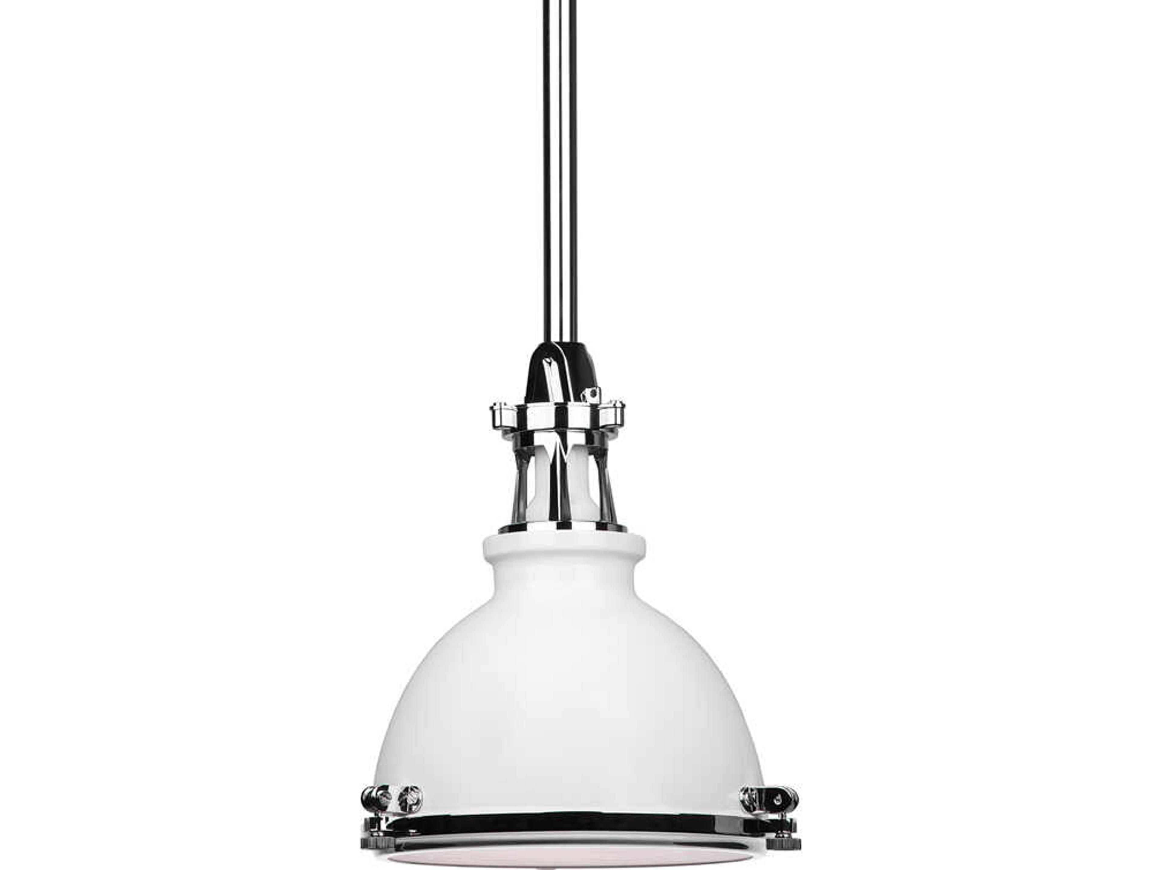 Hudson Valley Massena 1-Light White polished Nickel Combo Bowl Mini Pendant