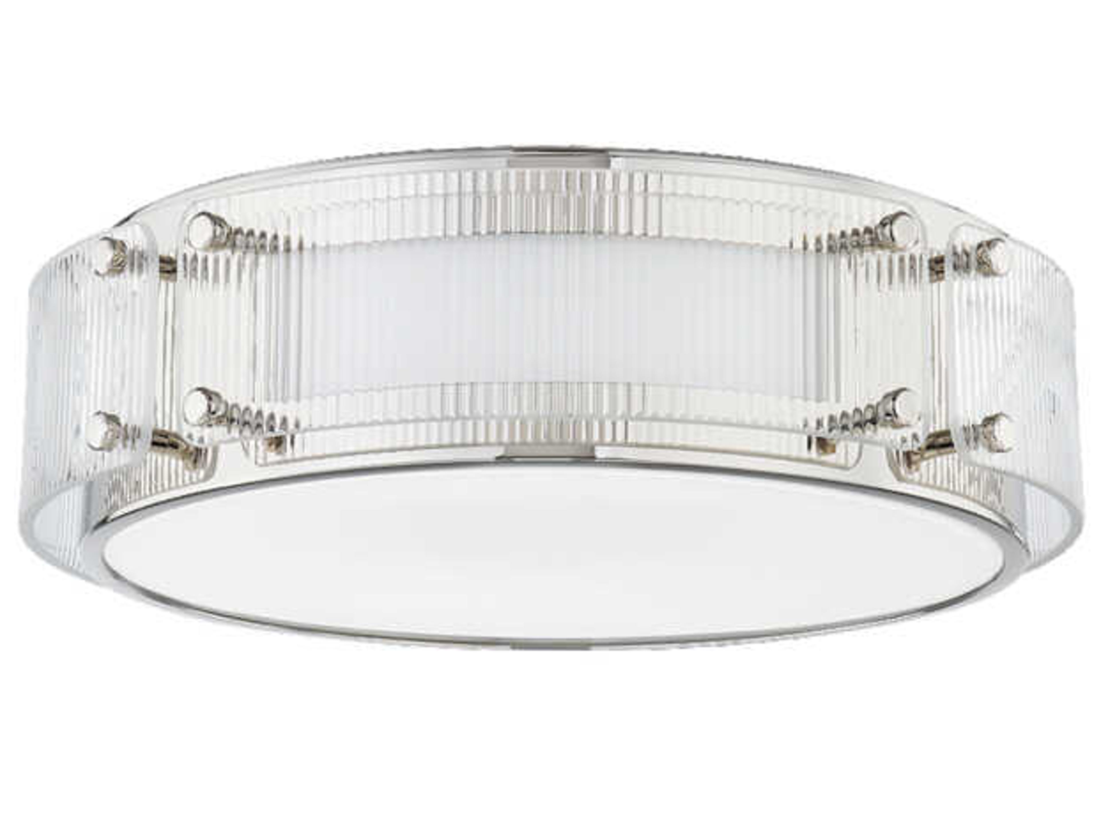 Hudson Valley Clifford 1-Light Polished Nickel Glass LED Flush Mount