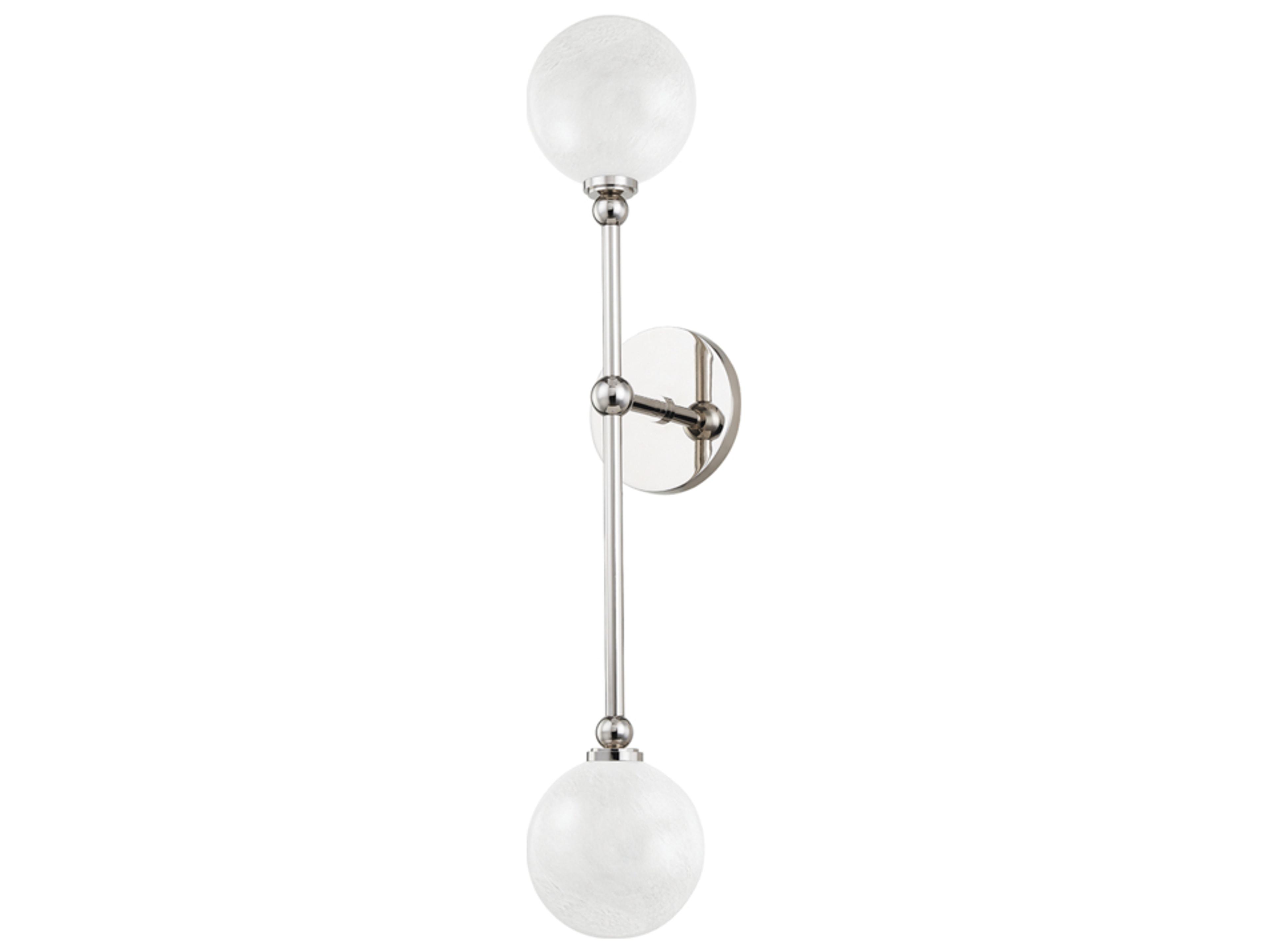 Hudson Valley Andrews 2-Light Polished Nickel Glass Wall Sconce