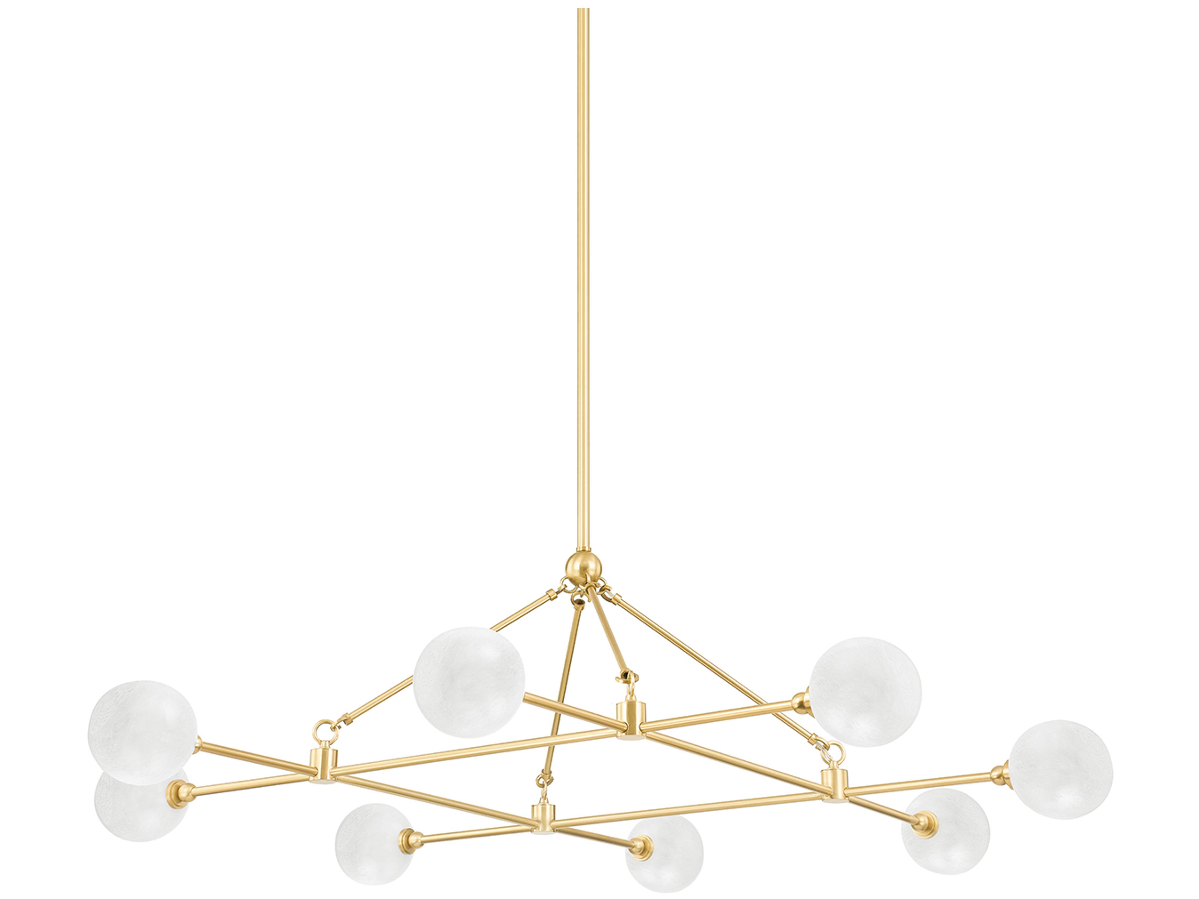 Hudson Valley Andrews 8-Light Aged Brass Glass Globe Chandelier