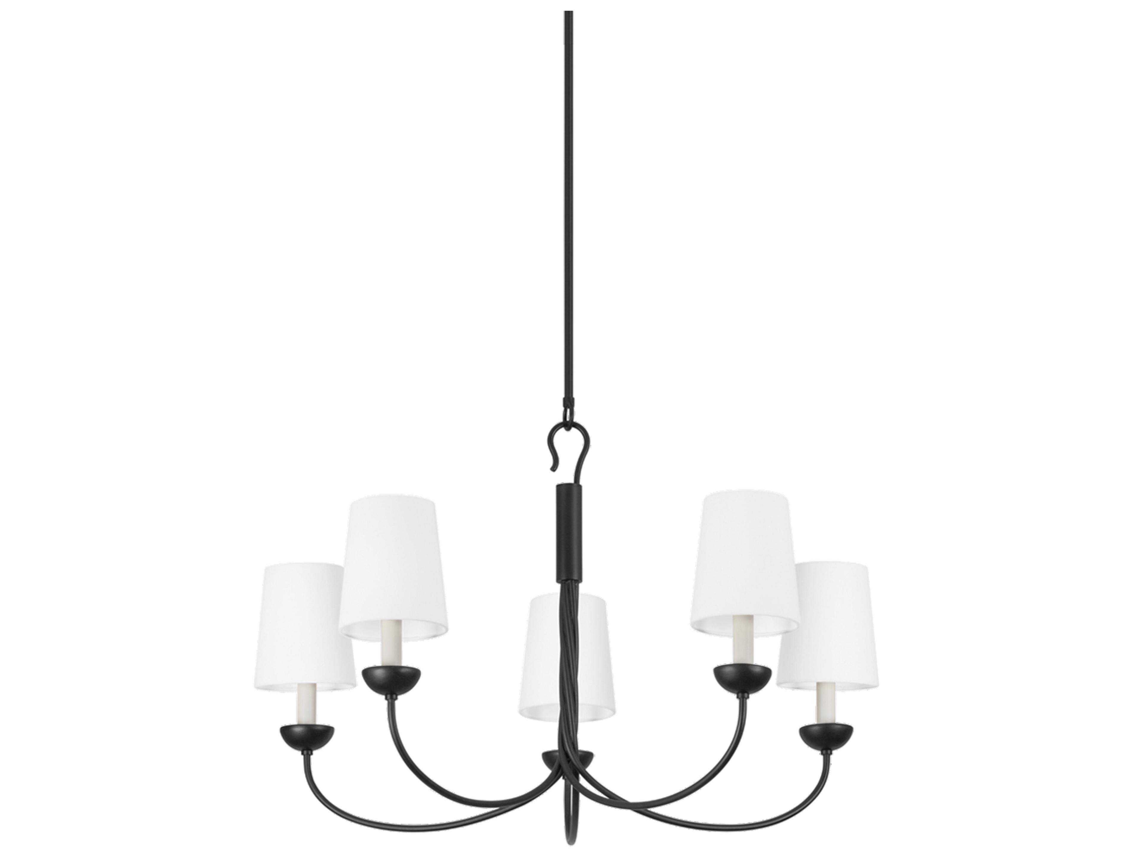 Montpelier 5-Light Aged Iron Black Candelabra Chandelier