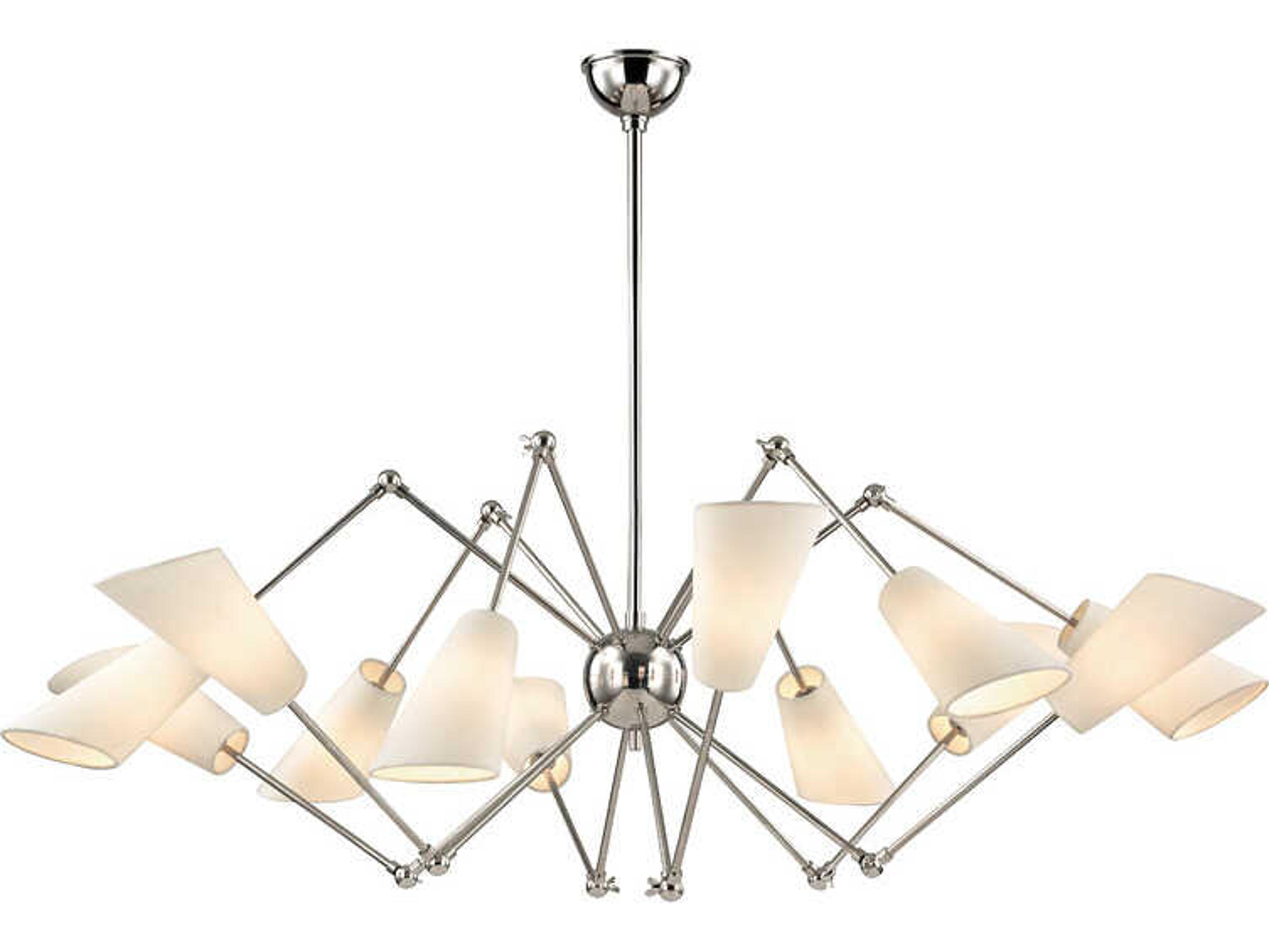 Hudson Valley Buckingham 12-Light Polished Nickel Candelabra Chandelier