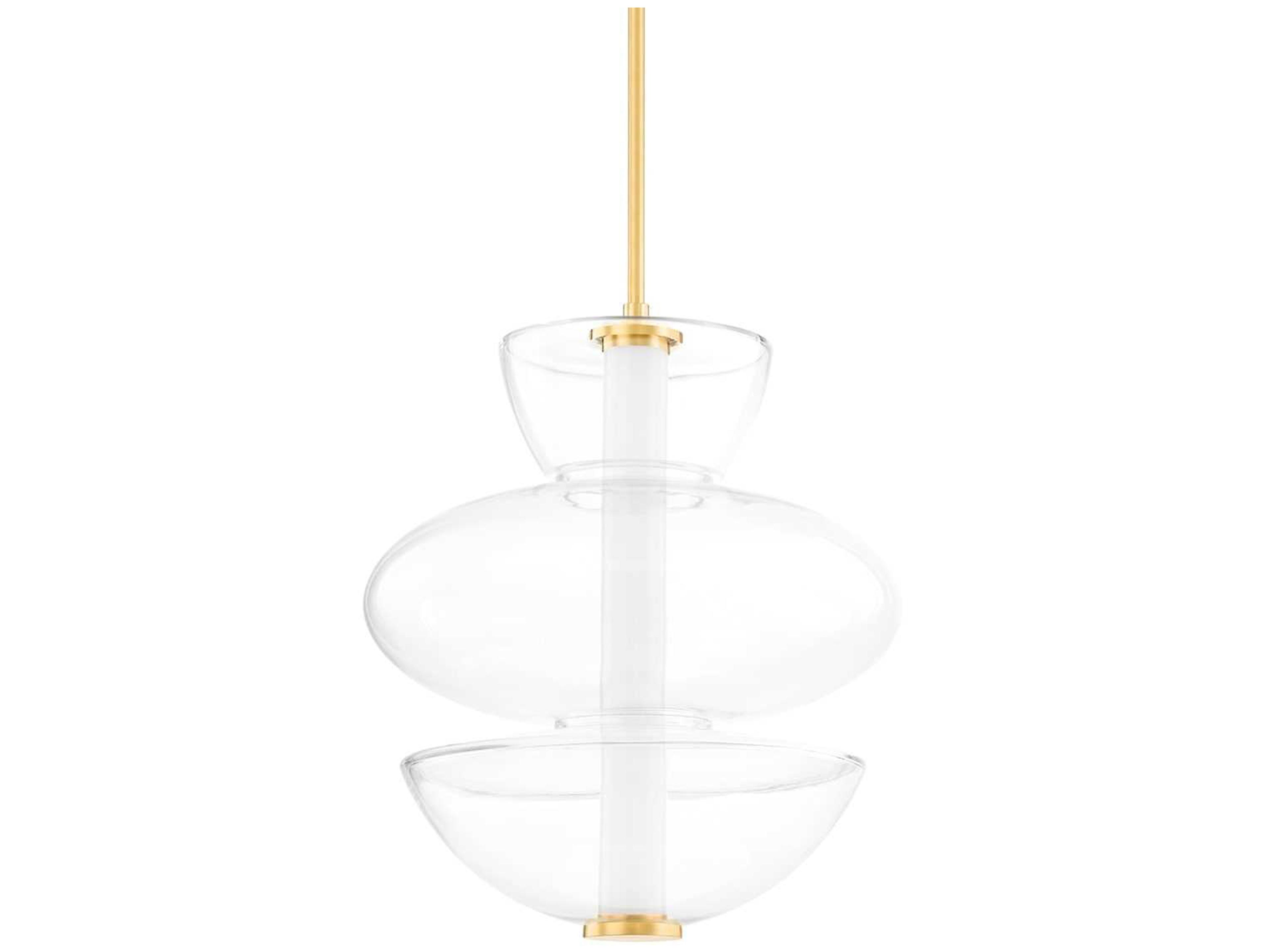 Hudson Valley Palermo 1-Light Aged Brass Glass LED Pendant