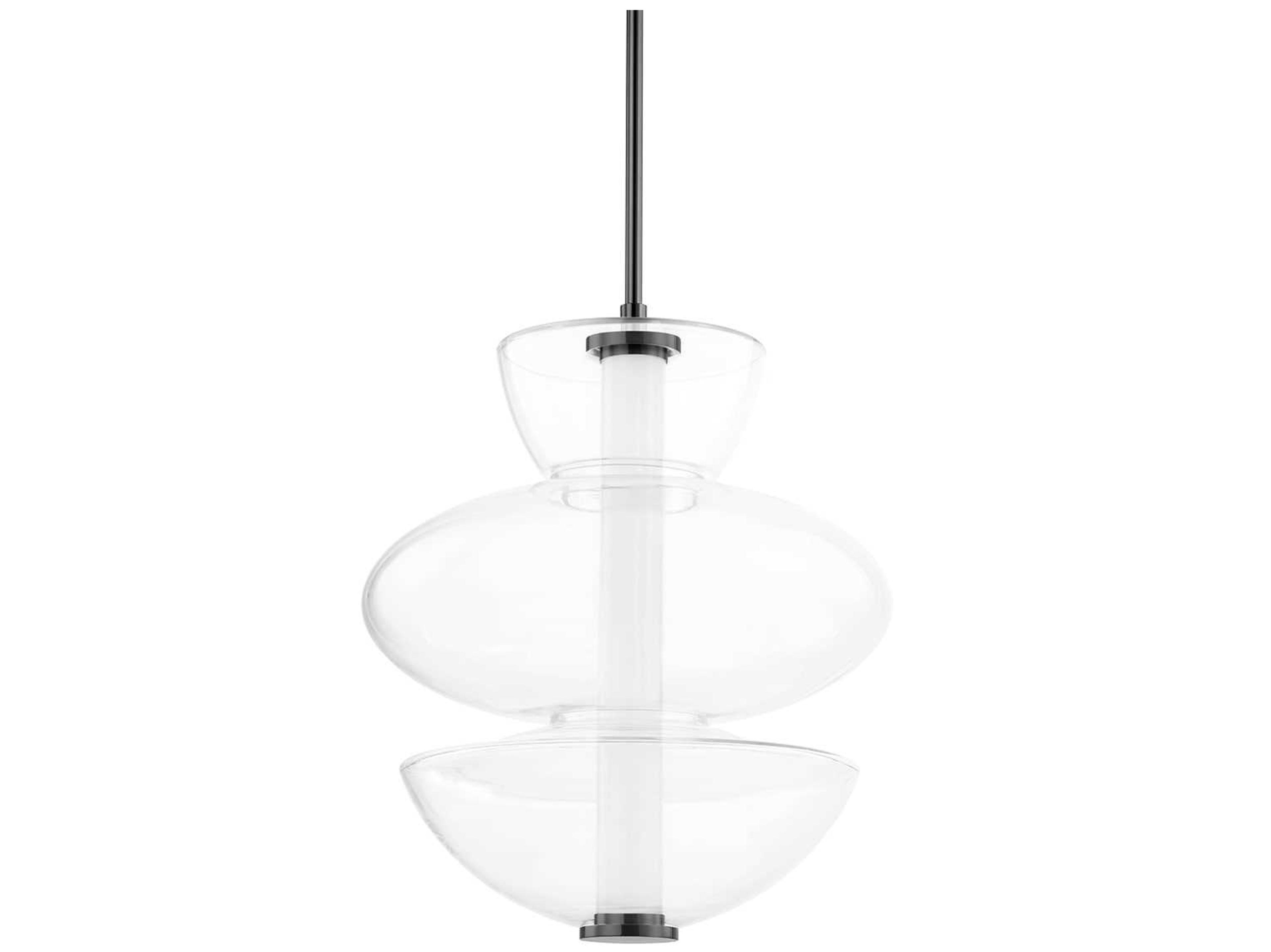 Hudson Valley Palermo 1-Light Black Nickel Glass LED Pendant