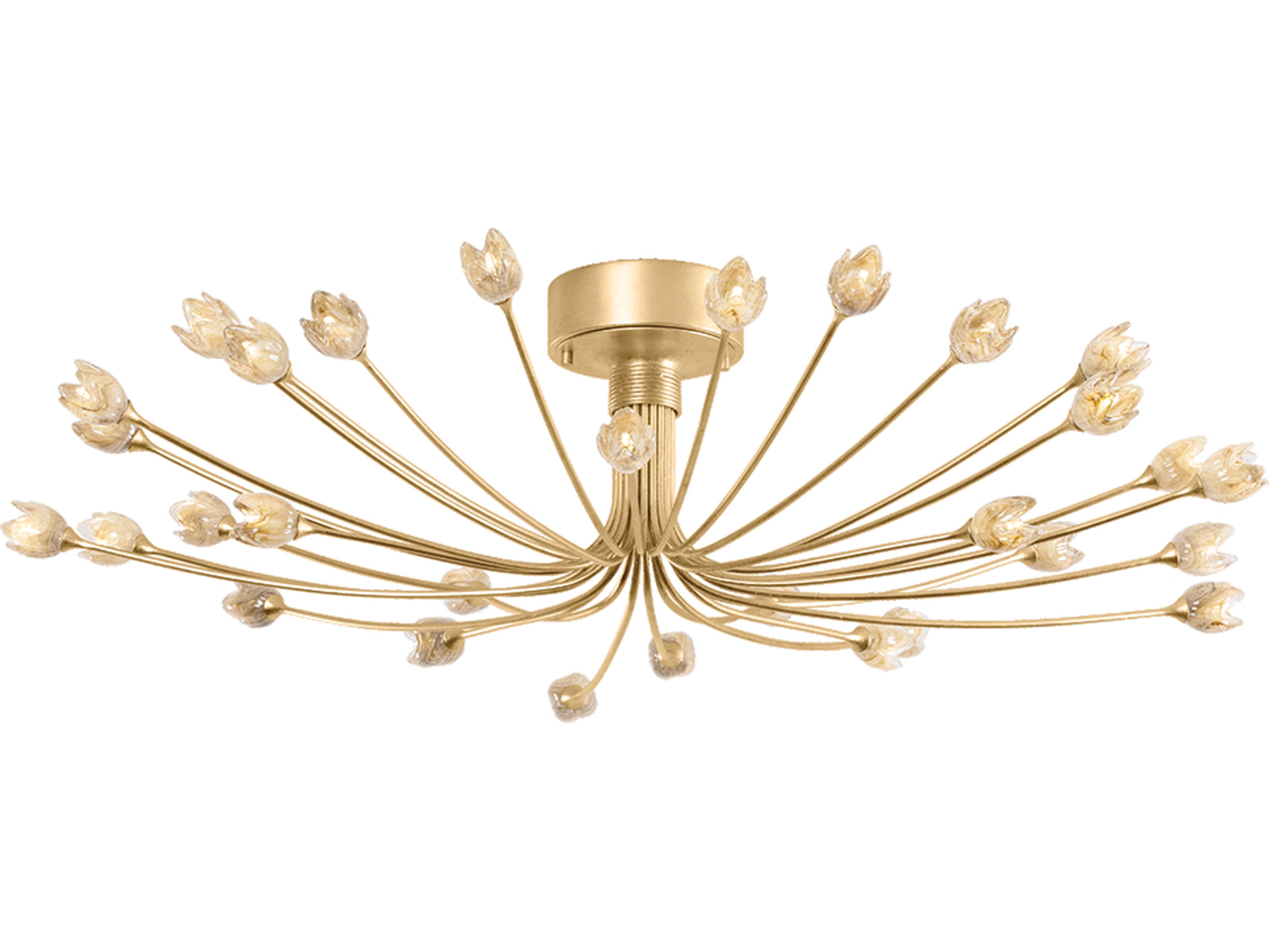 Hudson Valley Falkirk 30-Light Vintage Gold Leaf Semi Flush Mount