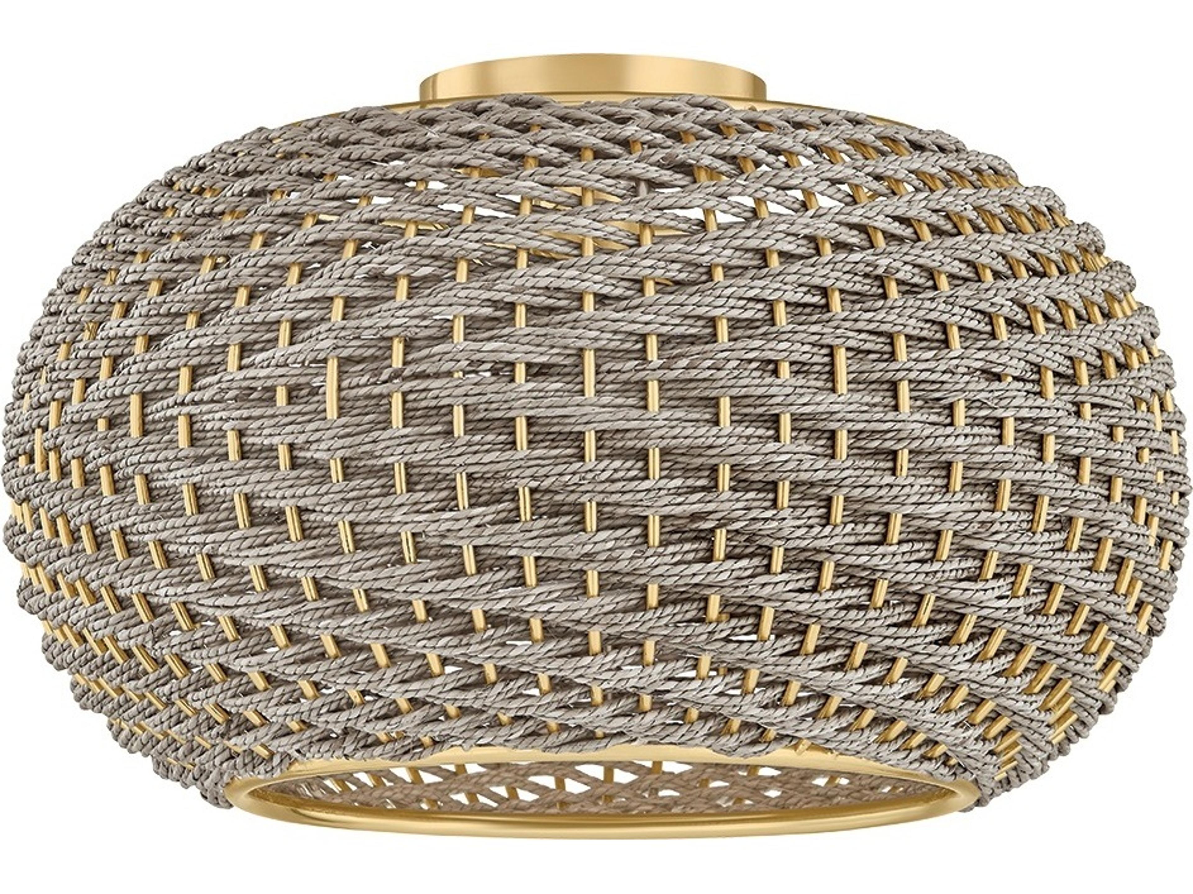 Hudson Valley Penarth 1-Light Aged Brass Flush Mount