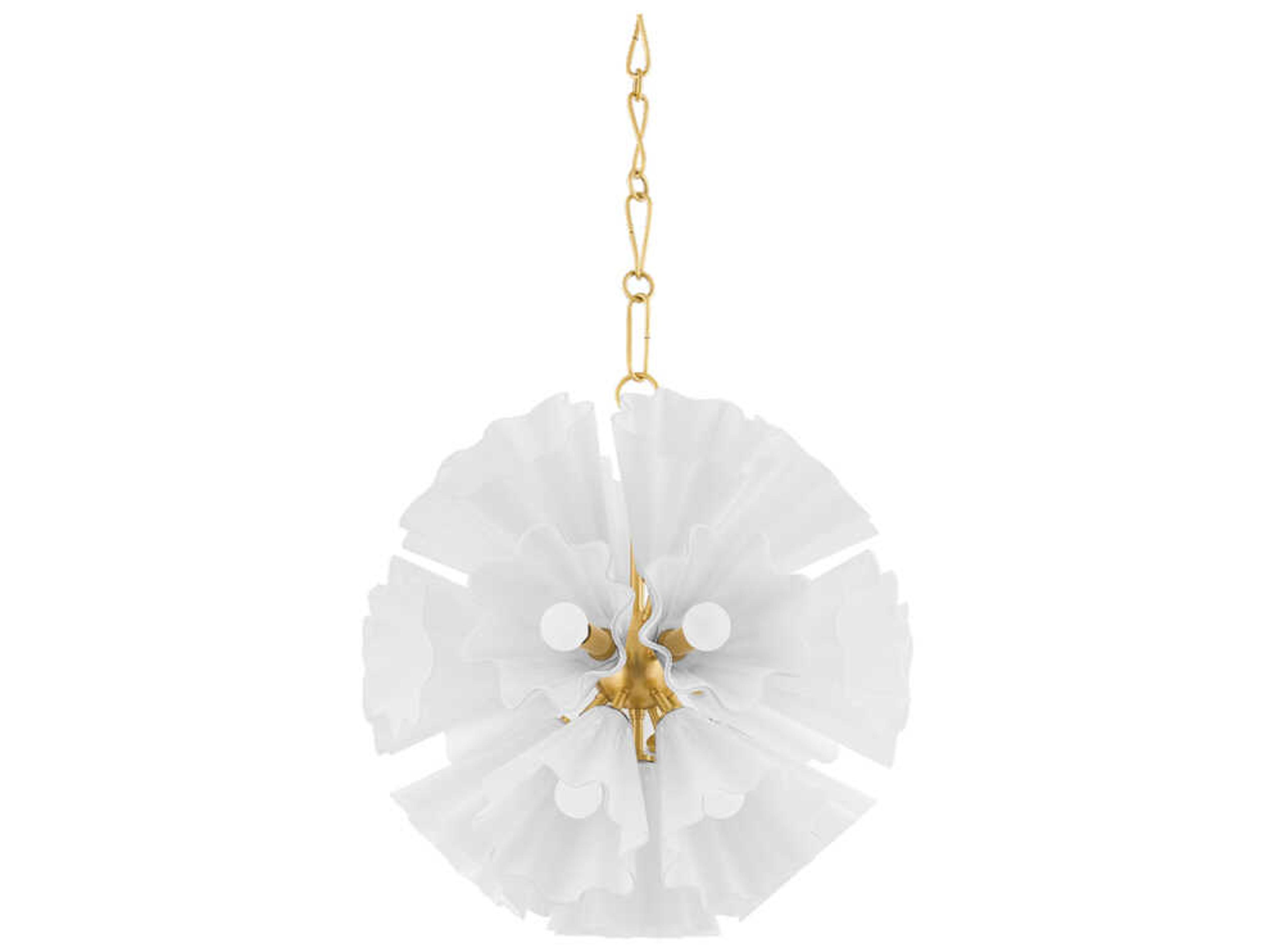 Hudson Valley Capri 22-Light Aged Brass Glass Sputnik Pendant