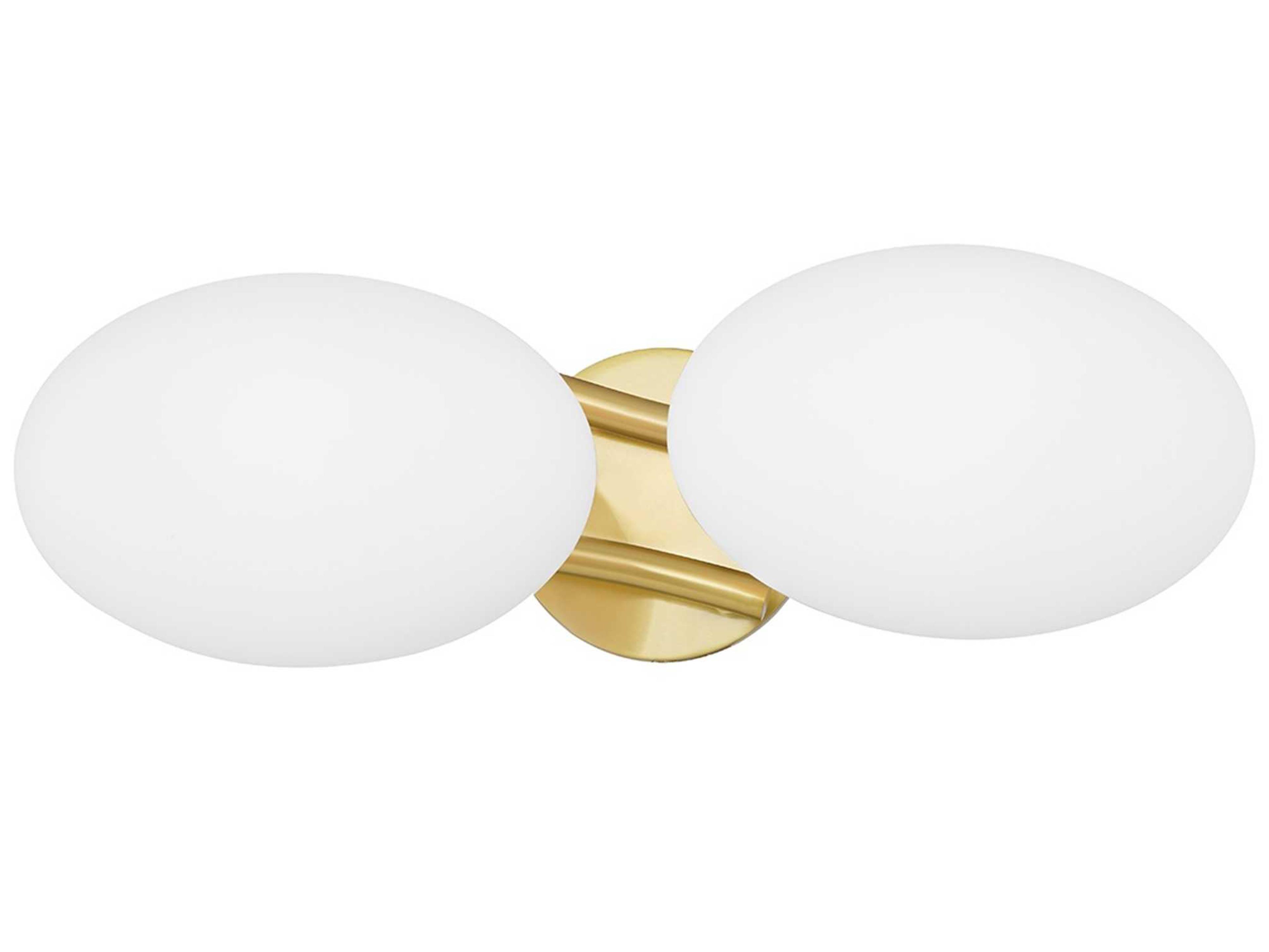 Hudson Valley Wagner 2-Light Aged Brass Glass LED Vanity Light