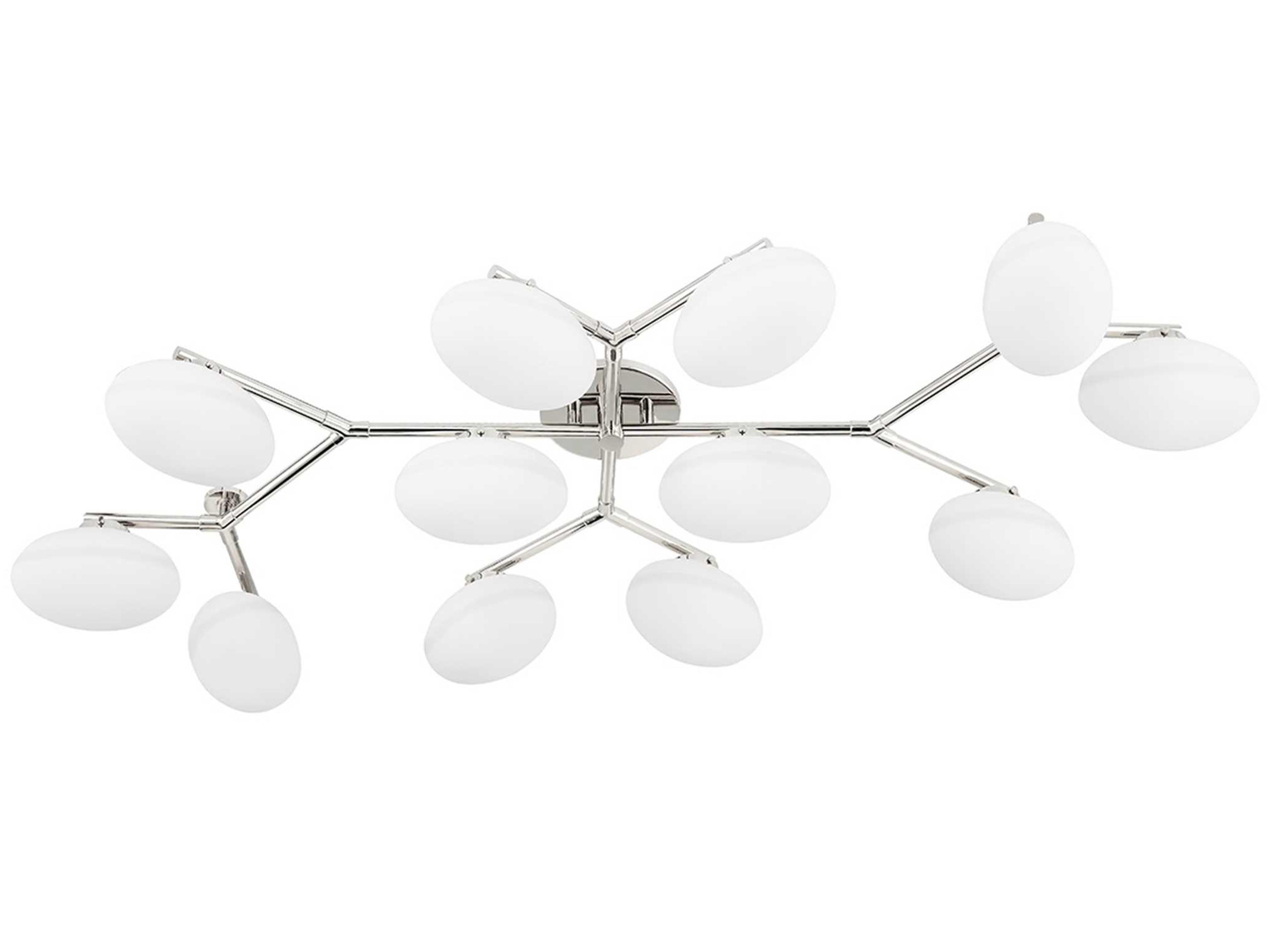 Hudson Valley Wagner 12-Light Polished Nickel Glass LED Globe Semi Flush Mount