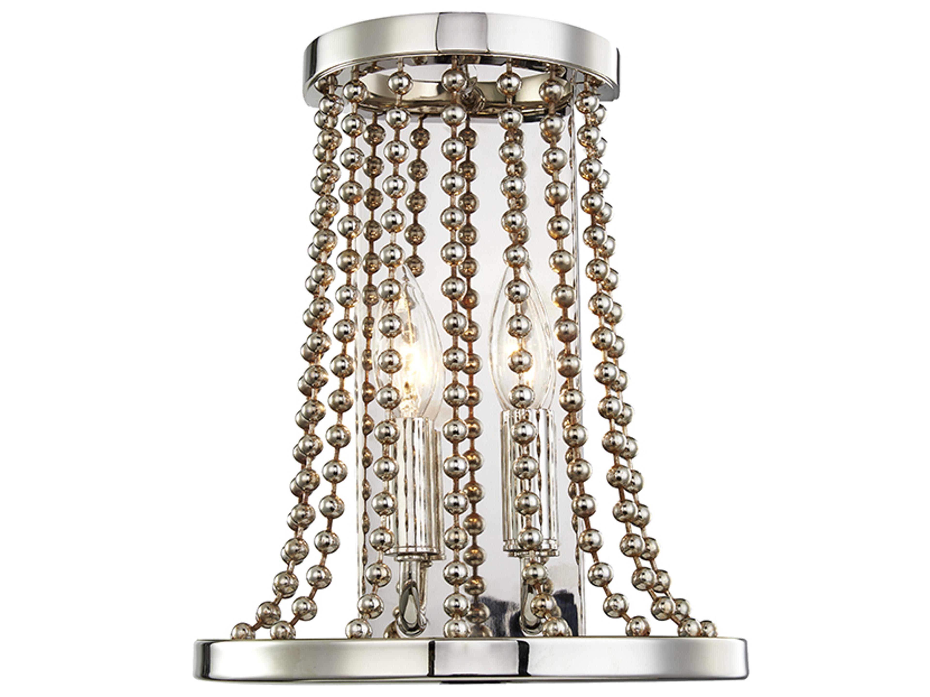 Hudson Valley Spool 2-Light Polished Nickel Wall Sconce