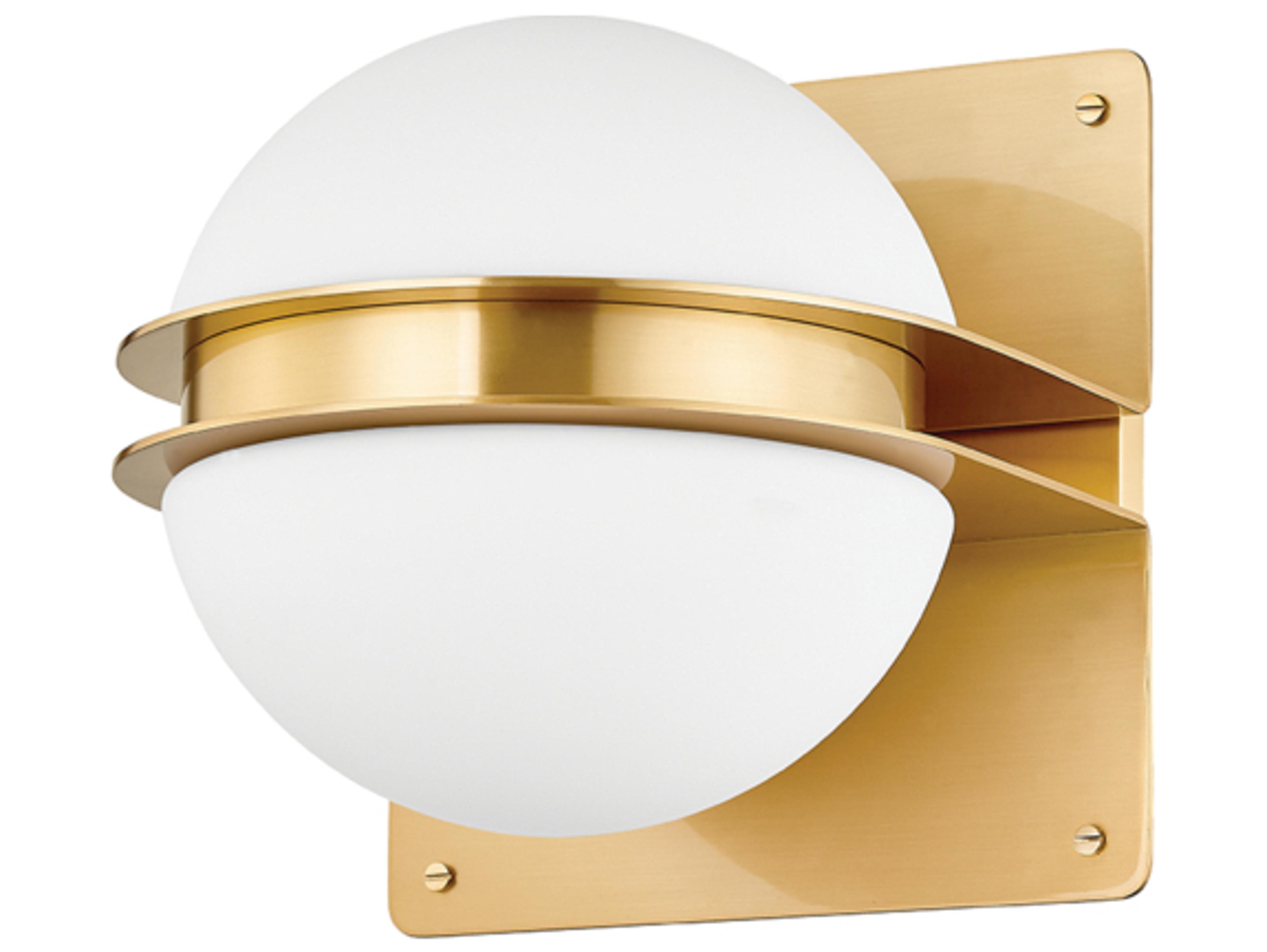 Hudson Valley Rudolf 1-Light Aged Brass White Glass LED Wall Sconce
