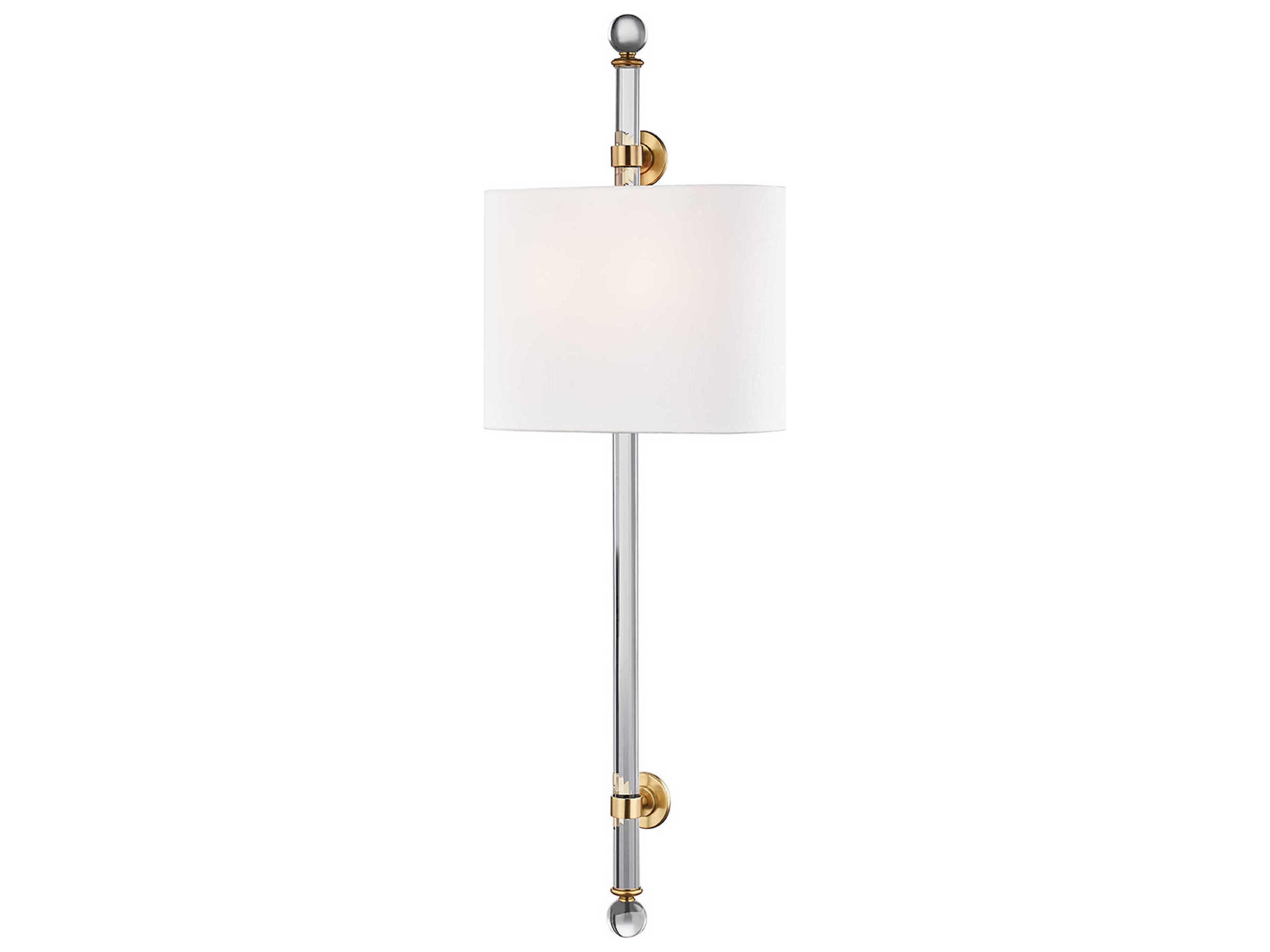 Hudson Valley Wertham 2-Light Aged Brass Crystal Wall Sconce