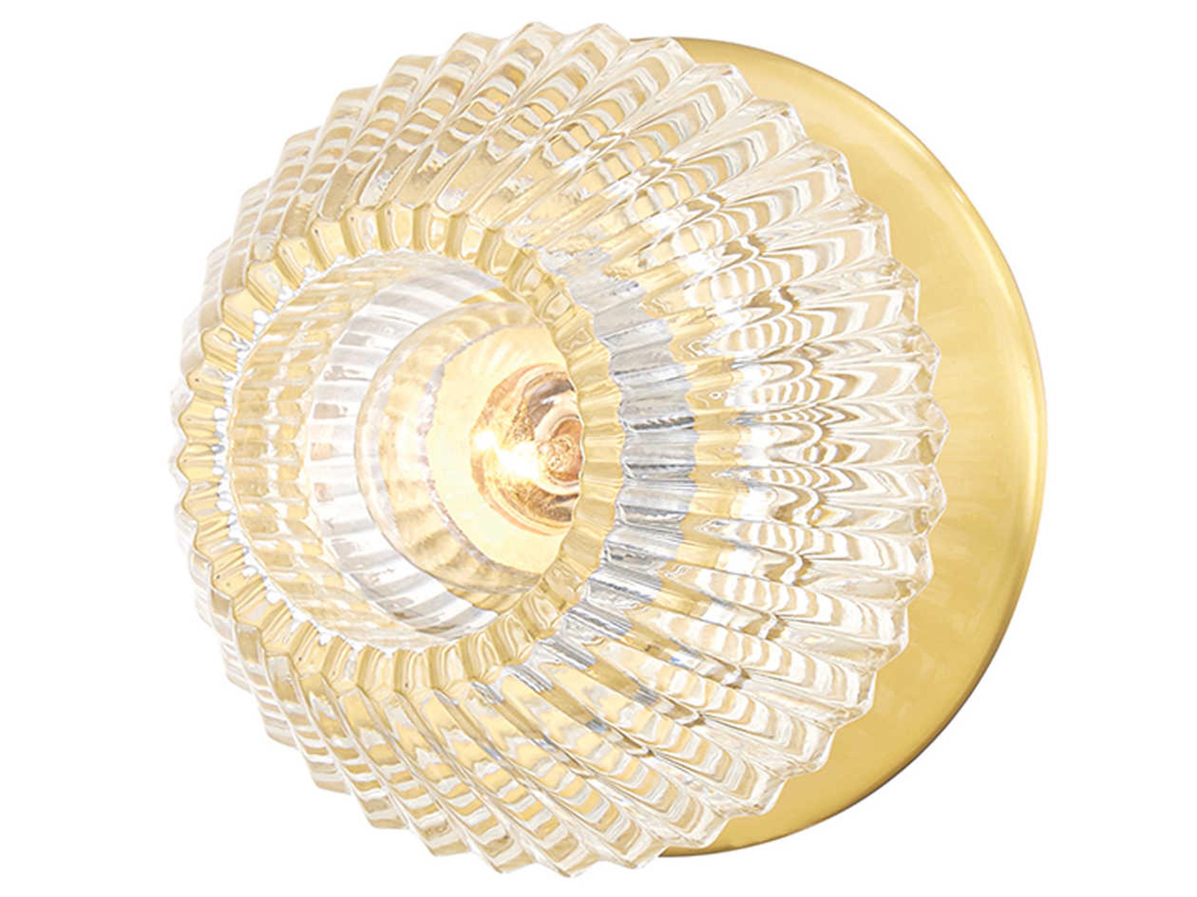 Hudson Valley Barclay 1-Light Aged Brass Clear Glass Wall Sconce