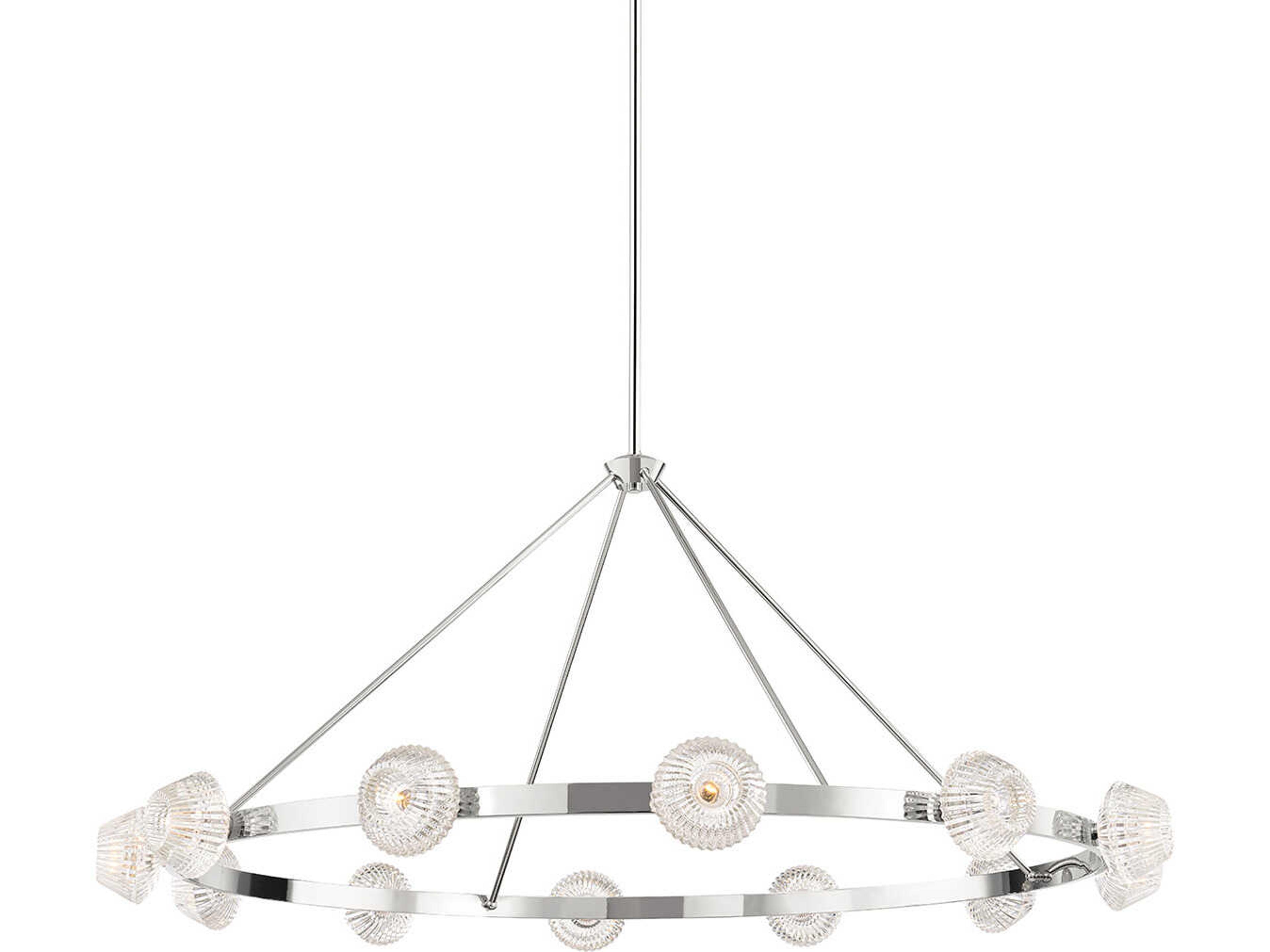Hudson Valley Barclay 12-Light Polished Nickel Glass Pendant
