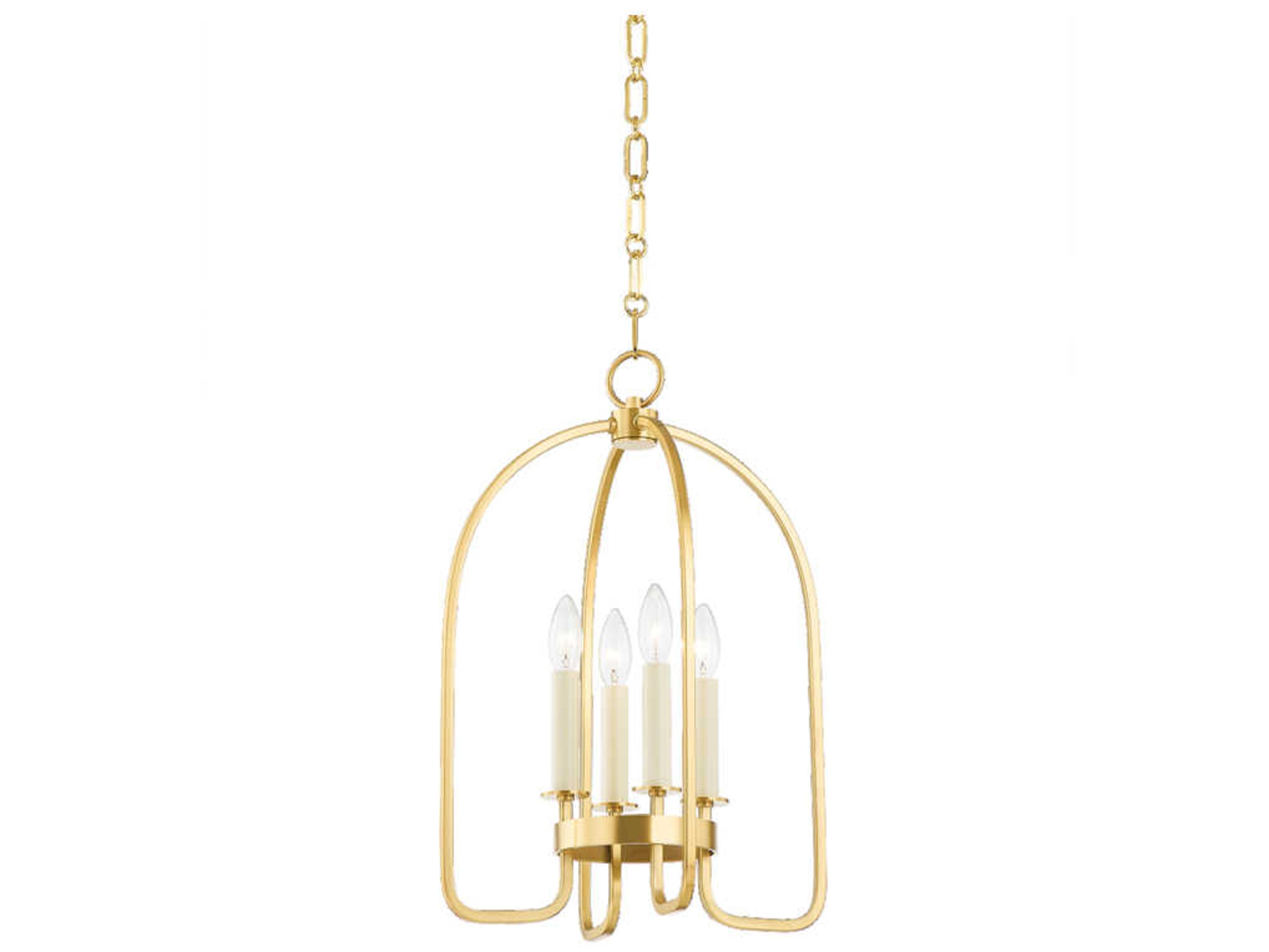 Hudson Valley Oakville 4-Light Aged Brass Lantern Pendant