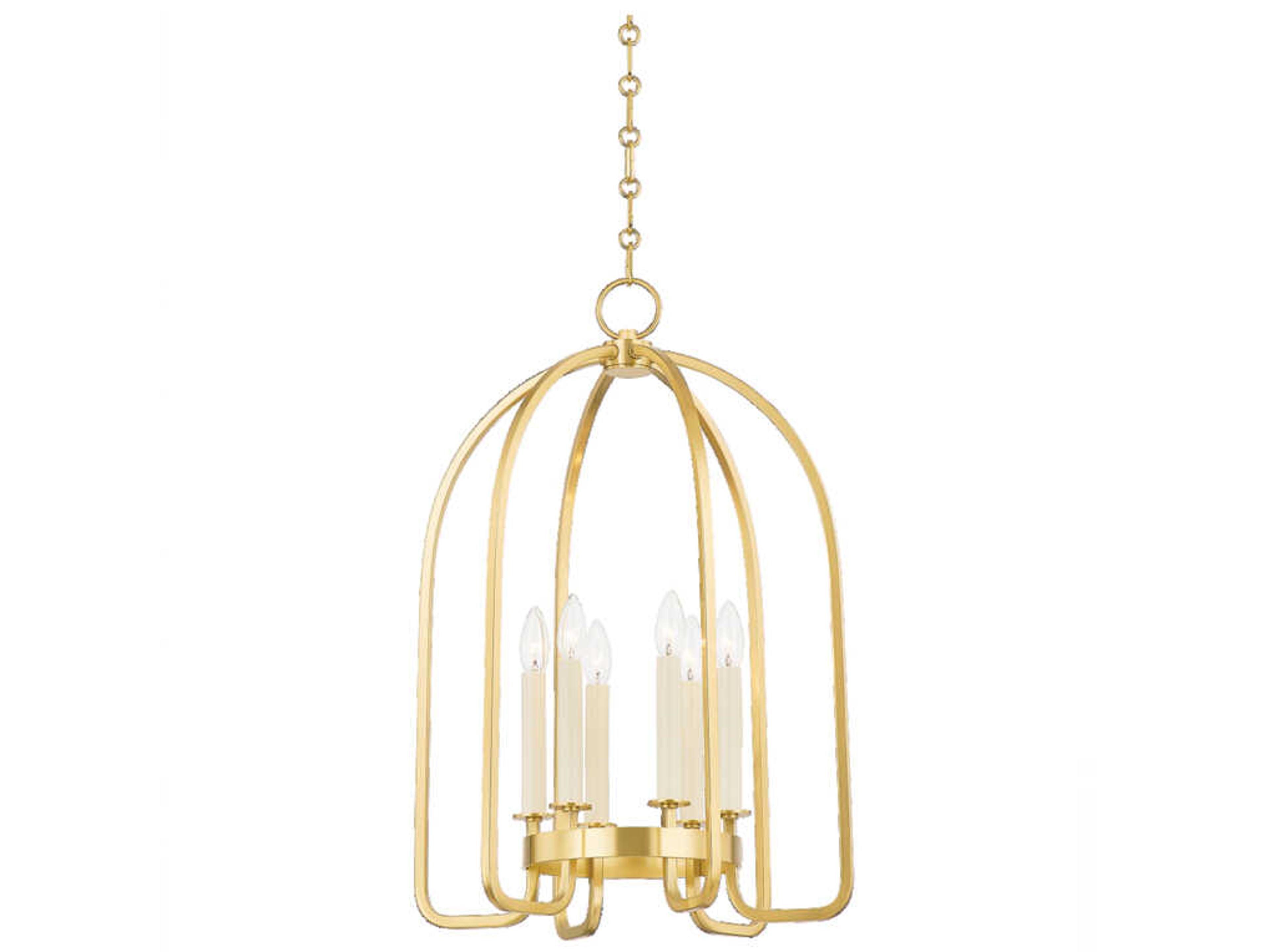 Hudson Valley Oakville 6-Light Aged Brass Lantern Pendant