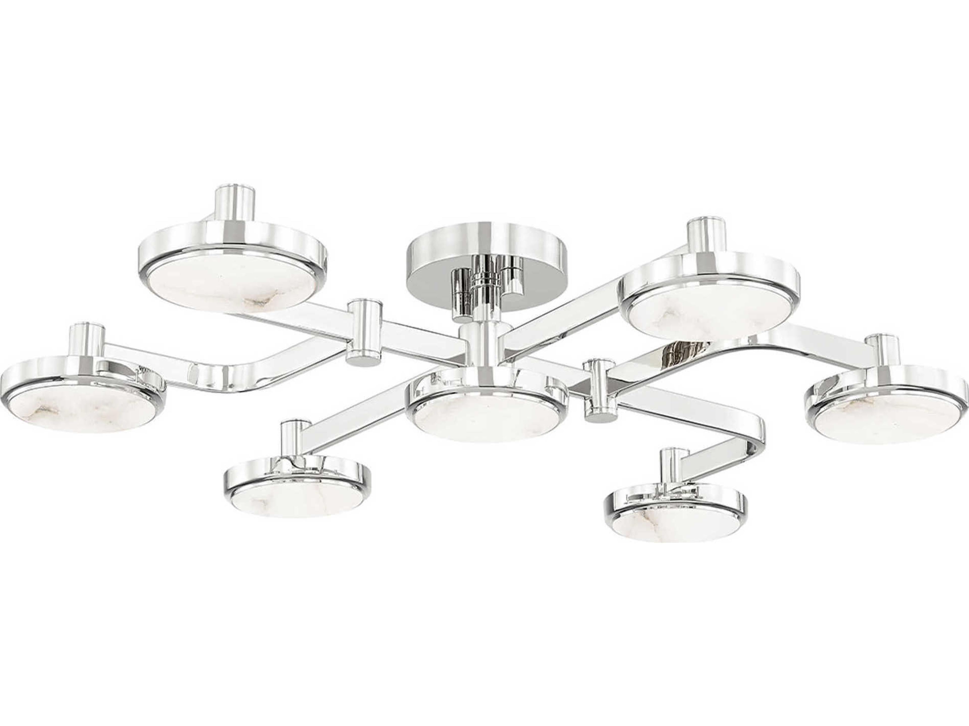 Hudson Valley Meander 6-Light Polished Nickel White LED Round Semi Flush Mount