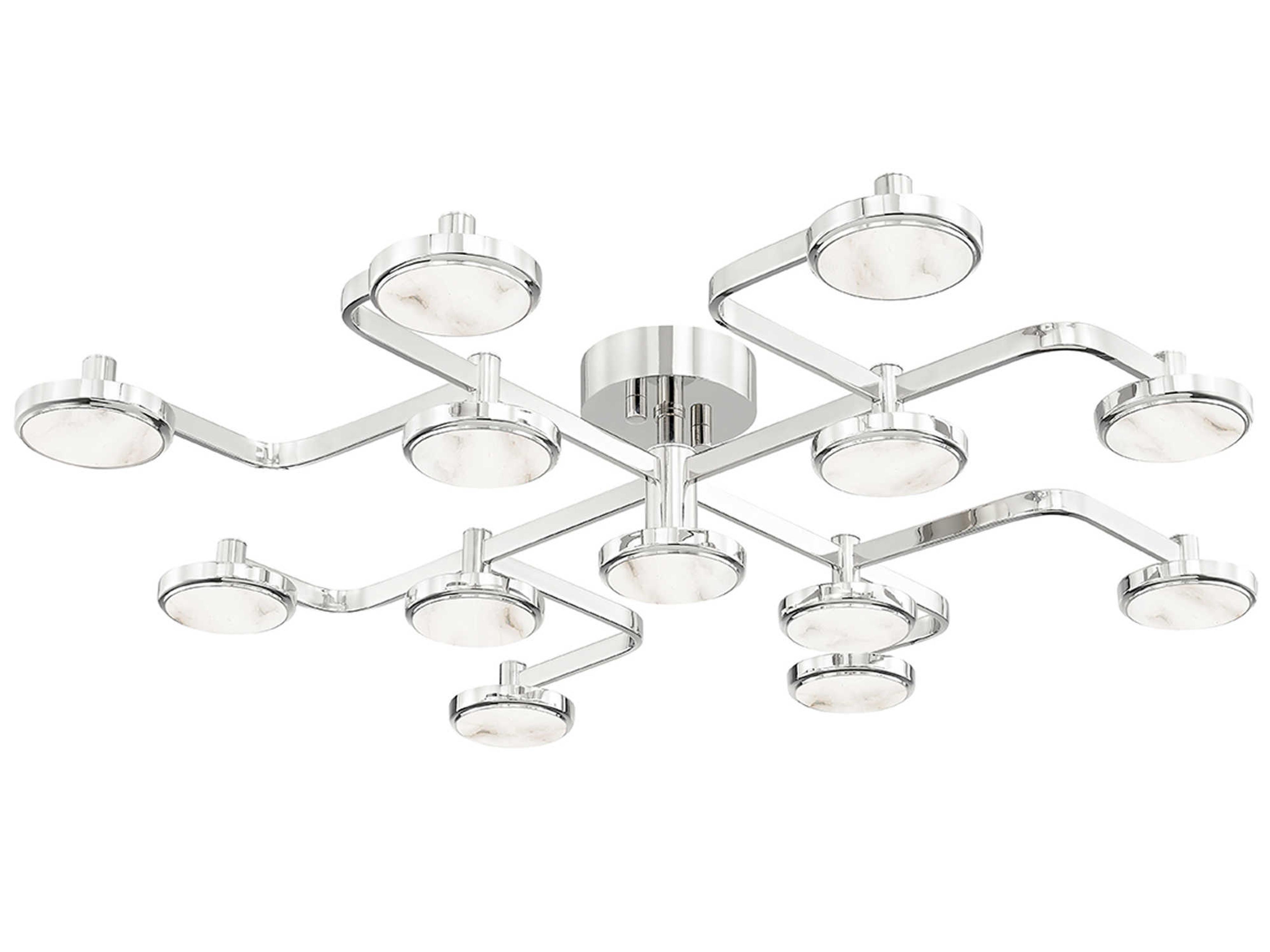 Hudson Valley Meander 13-Light Polished Nickel White LED Round Semi Flush Mount