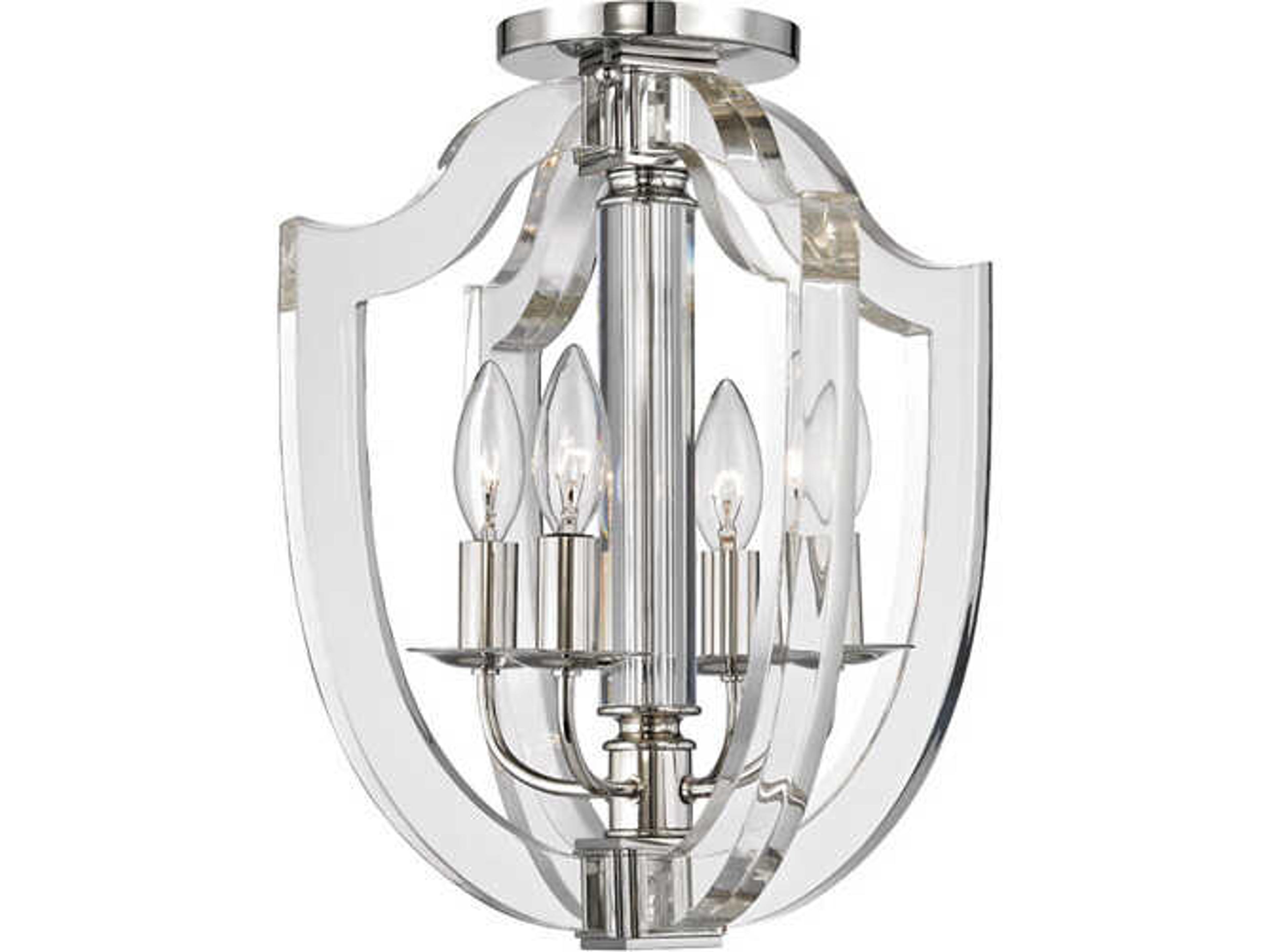 Hudson Valley Arietta 4-Light Polished Nickel Clear Semi Flush Mount