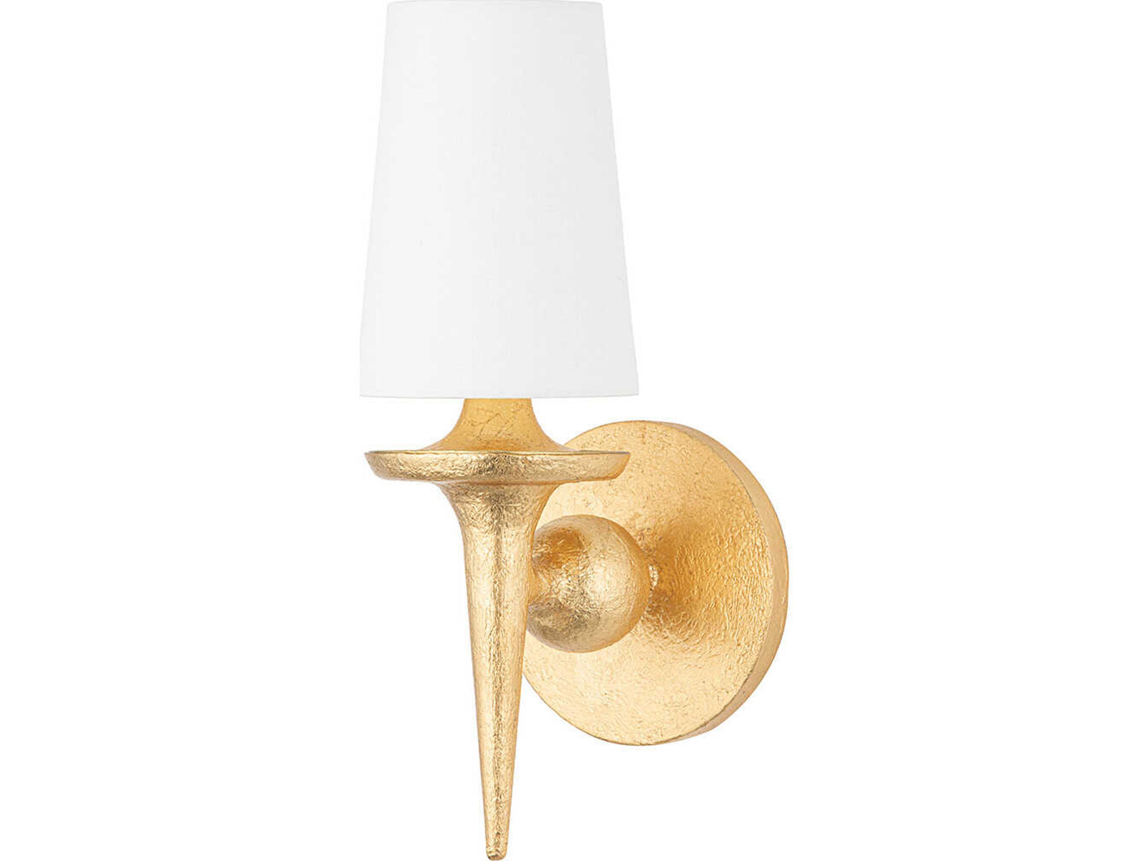 Hudson Valley Torch 1-Light Gold Leaf White Wall Sconce