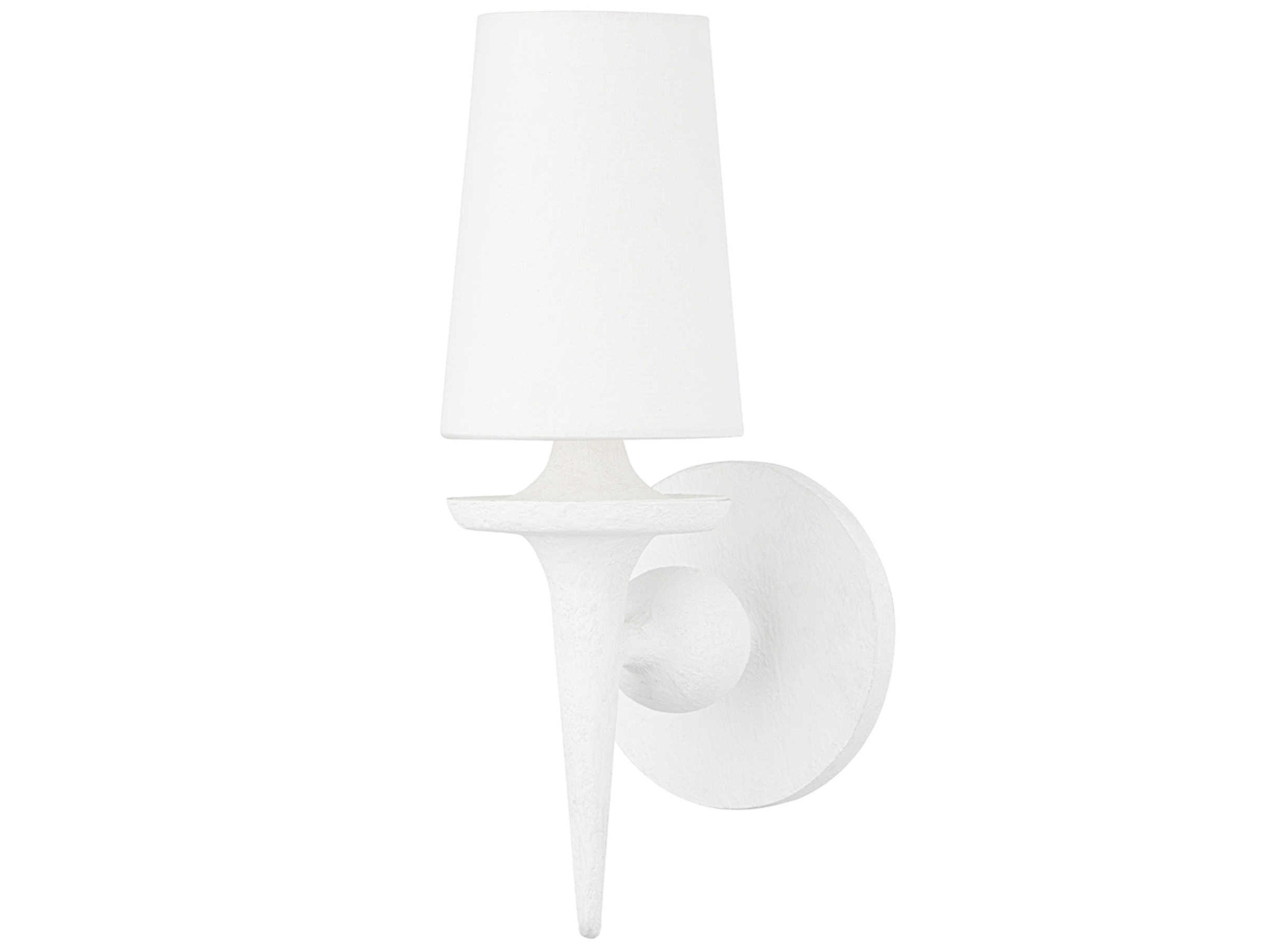 Hudson Valley Torch 1-Light White Plaster Wall Sconce