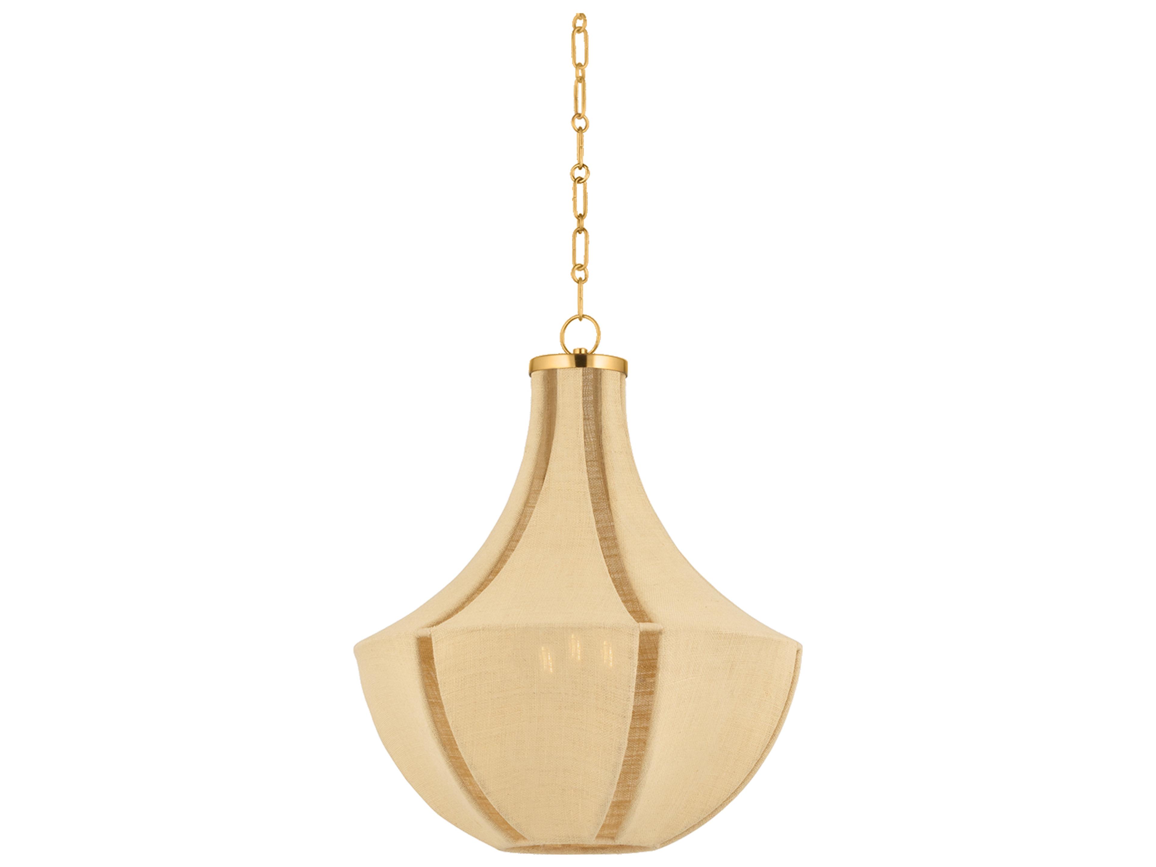 Hudson Valley Cascade Lake 3-Light Aged Brass Lantern Pendant