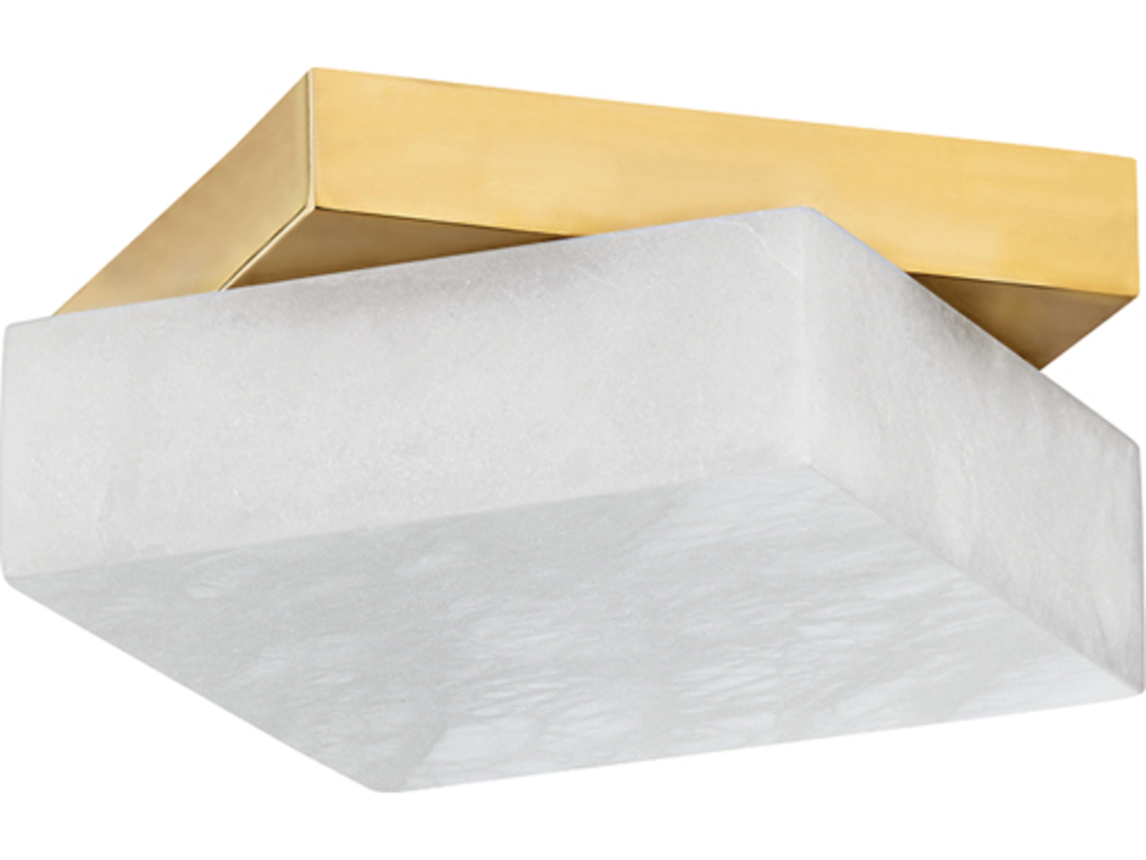 Hudson Valley Brockton 1-Light Aged Brass White LED Flush Mount