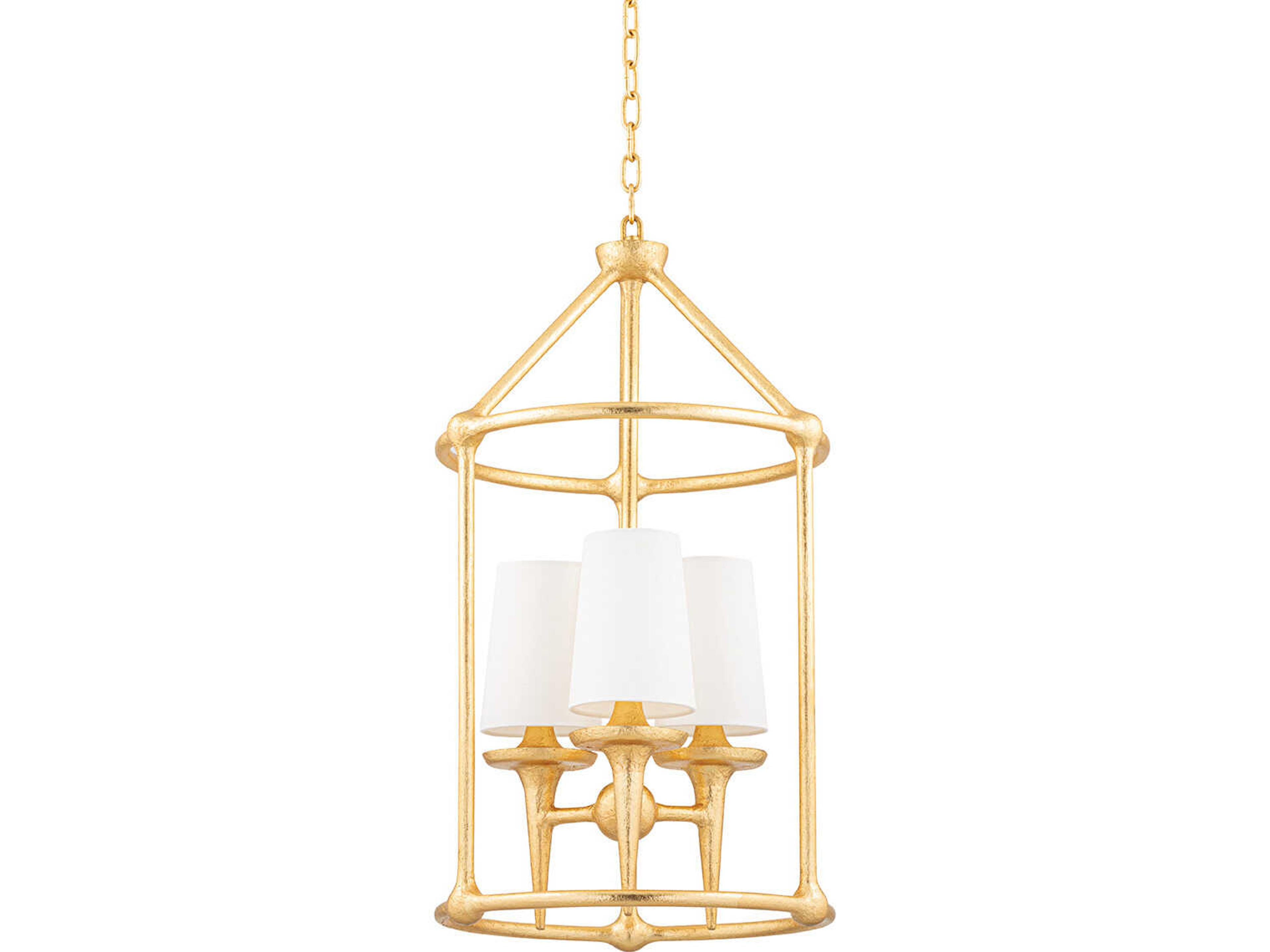 Hudson Valley Torch 3-Light Gold Leaf Empire Pendant