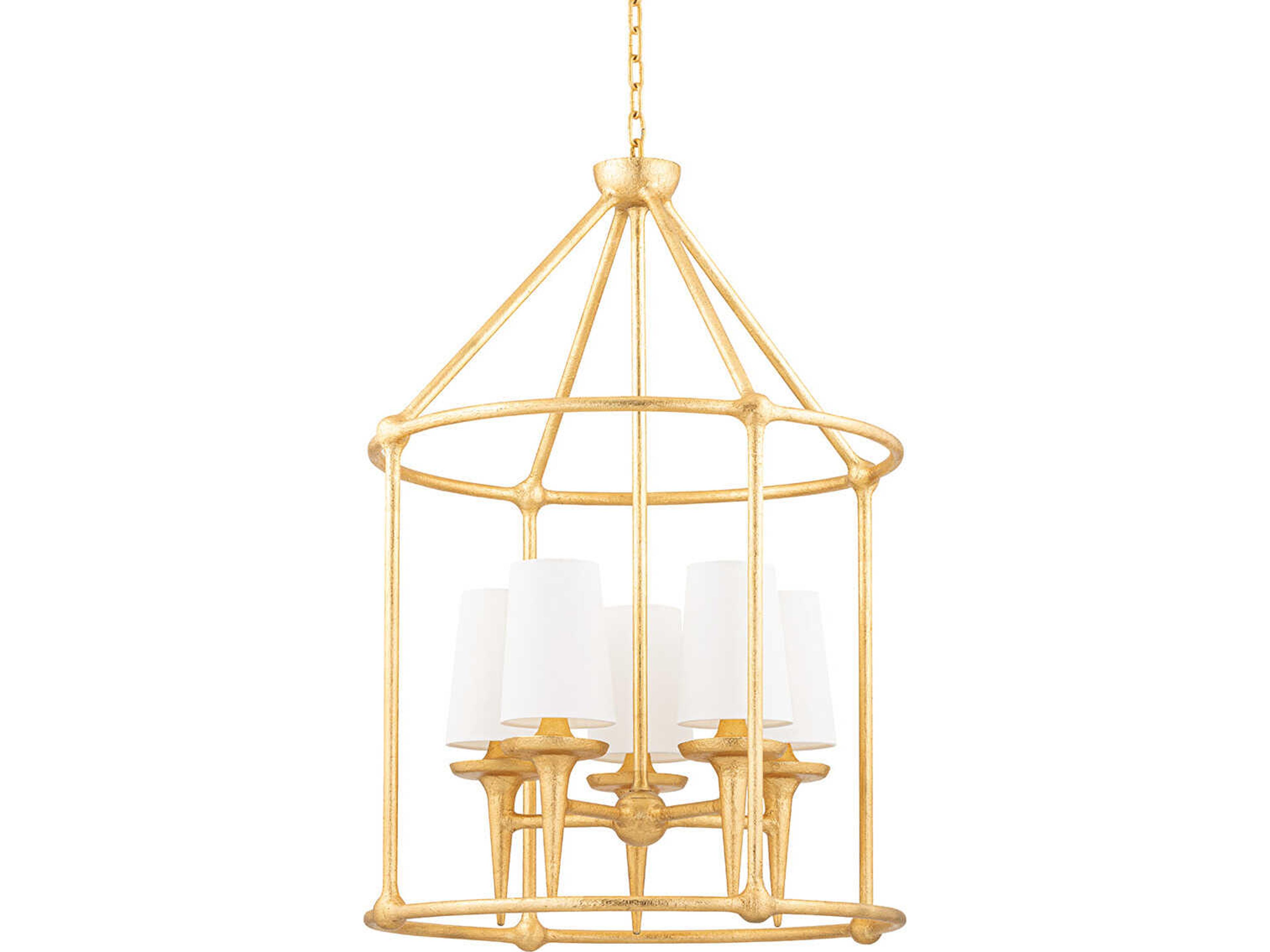 Hudson Valley Torch 5-Light Gold Leaf Empire Pendant