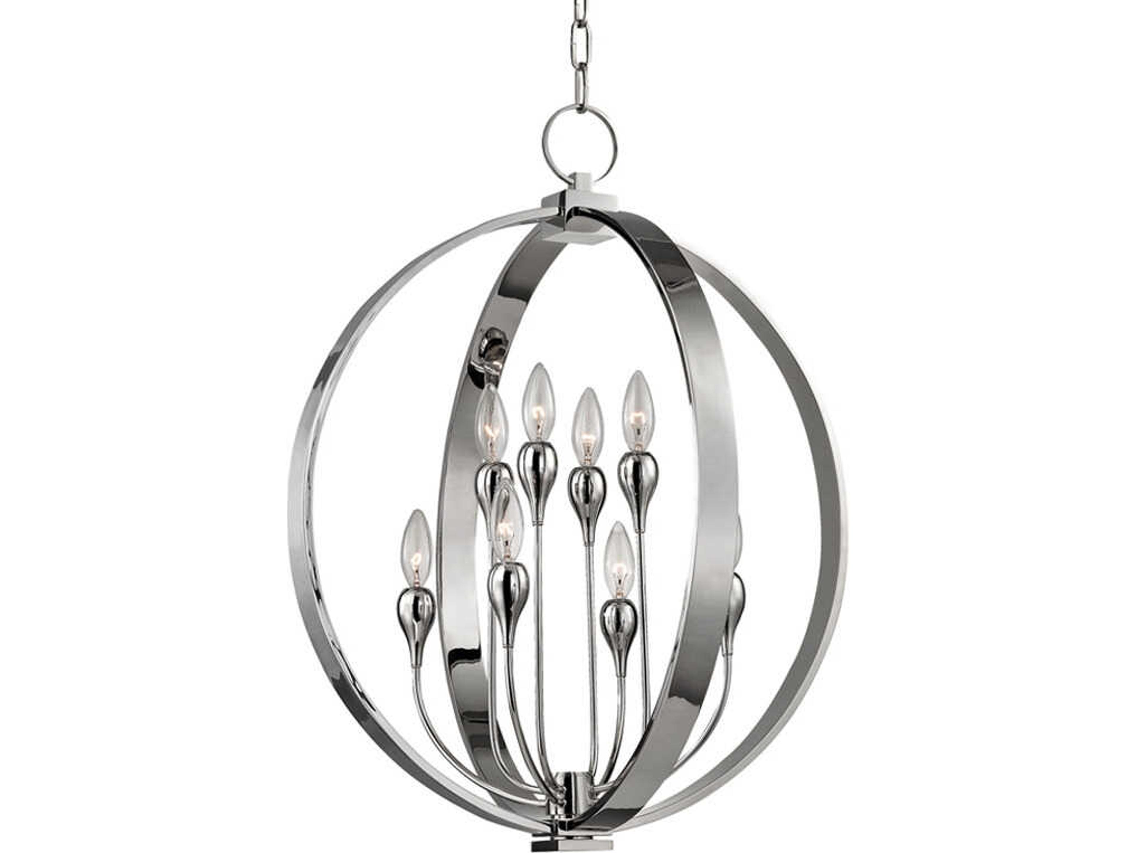 Hudson Valley Dresden 8-Light Polished Nickel Tiered Pendant