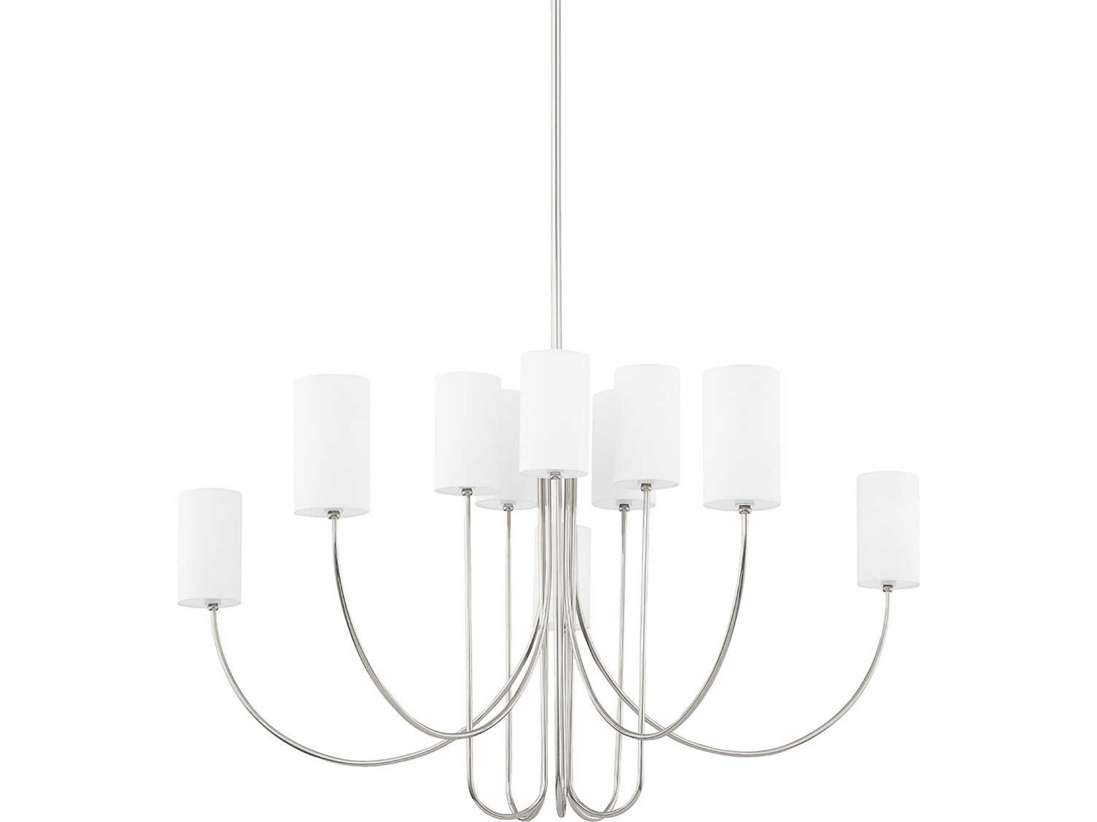 Hudson Valley Harlem 10-Light Polished Nickel Candelabra Cylinder Chandelier