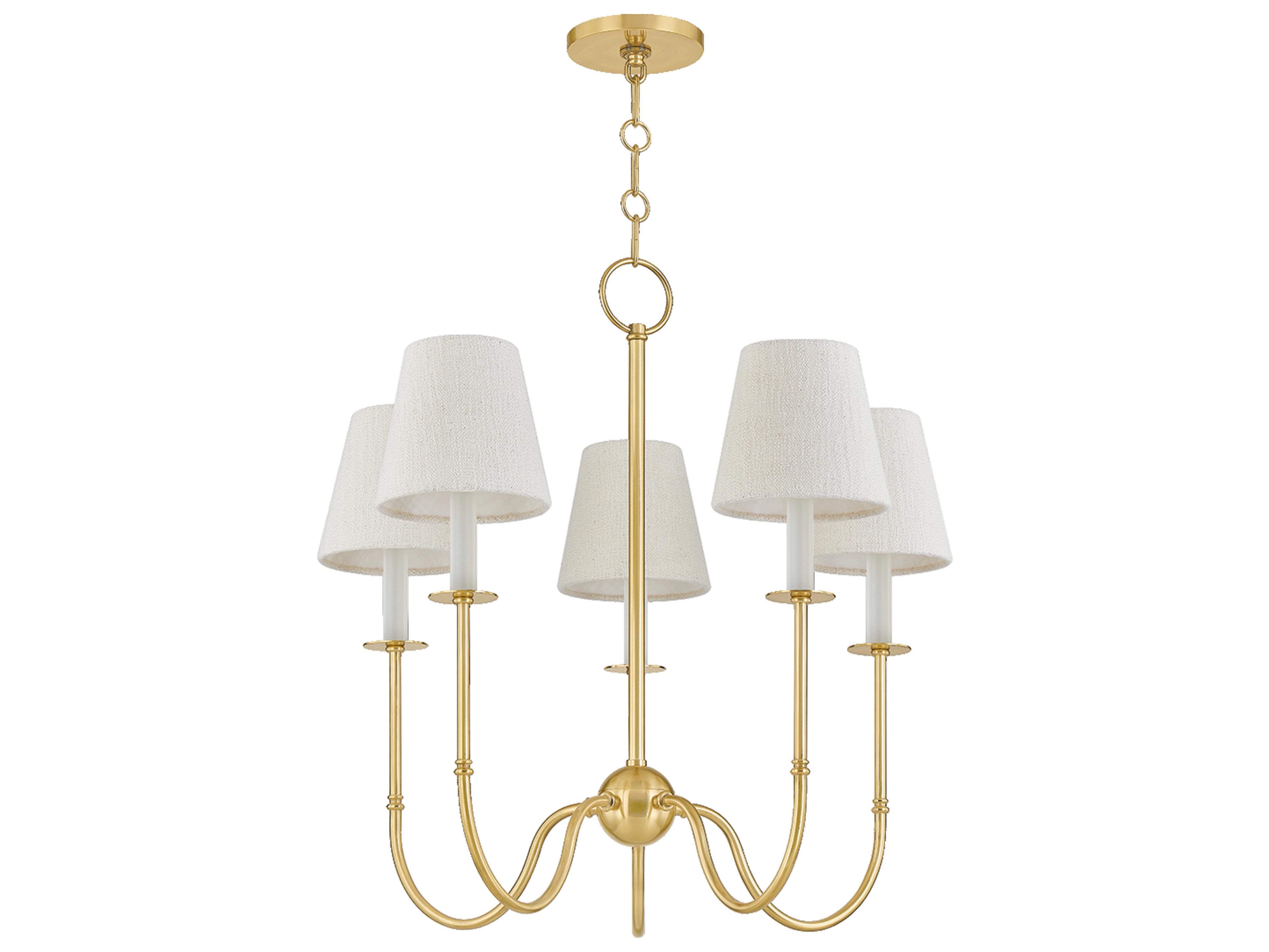 Hudson Valley Amina 5-Light Aged Brass Candelabra Chandelier