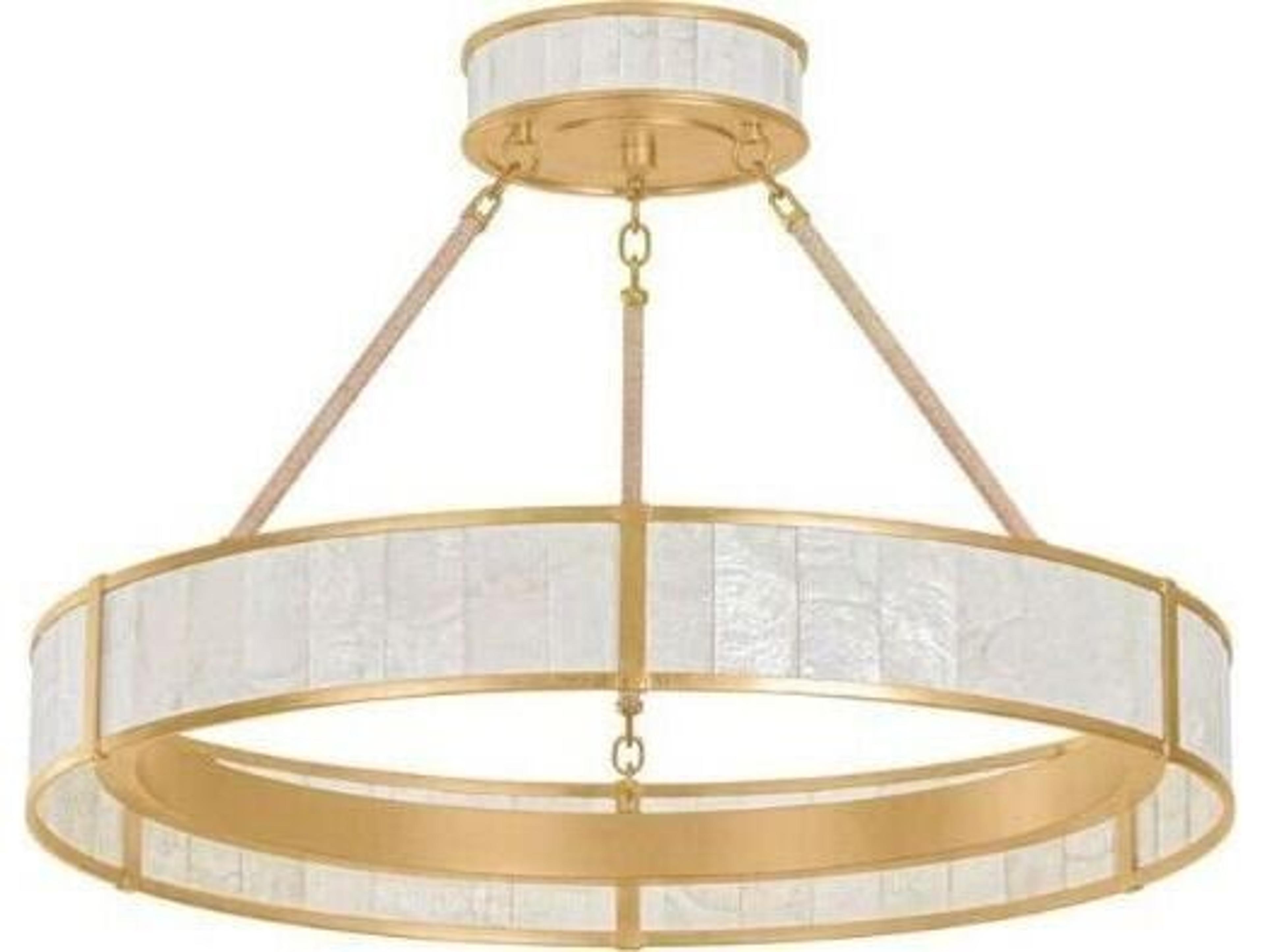 Hudson Valley Halcott 1-Light Vintage Gold Leaf Round Pendant