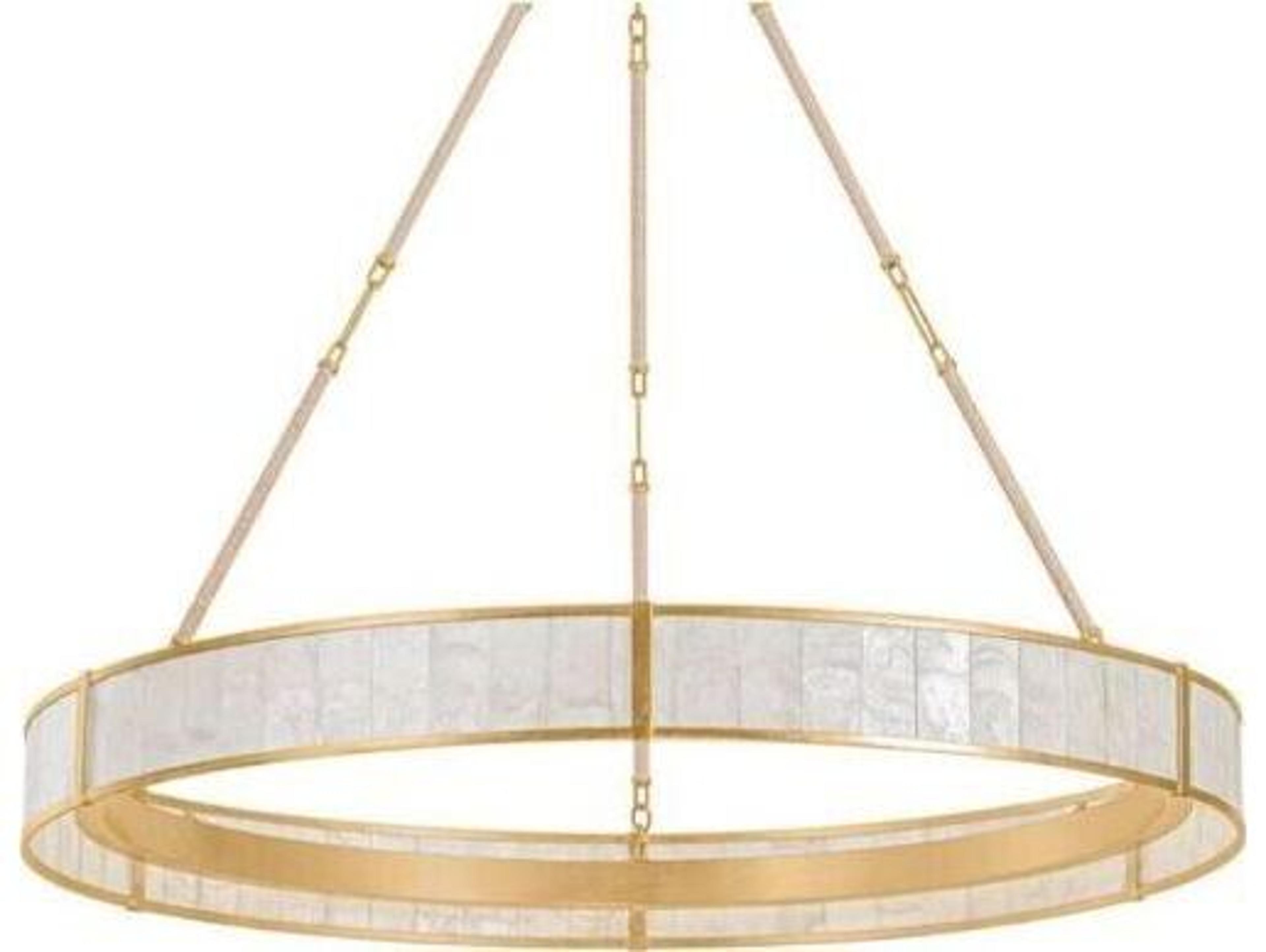 Hudson Valley Halcott 1-Light Vintage Gold Leaf Round Pendant