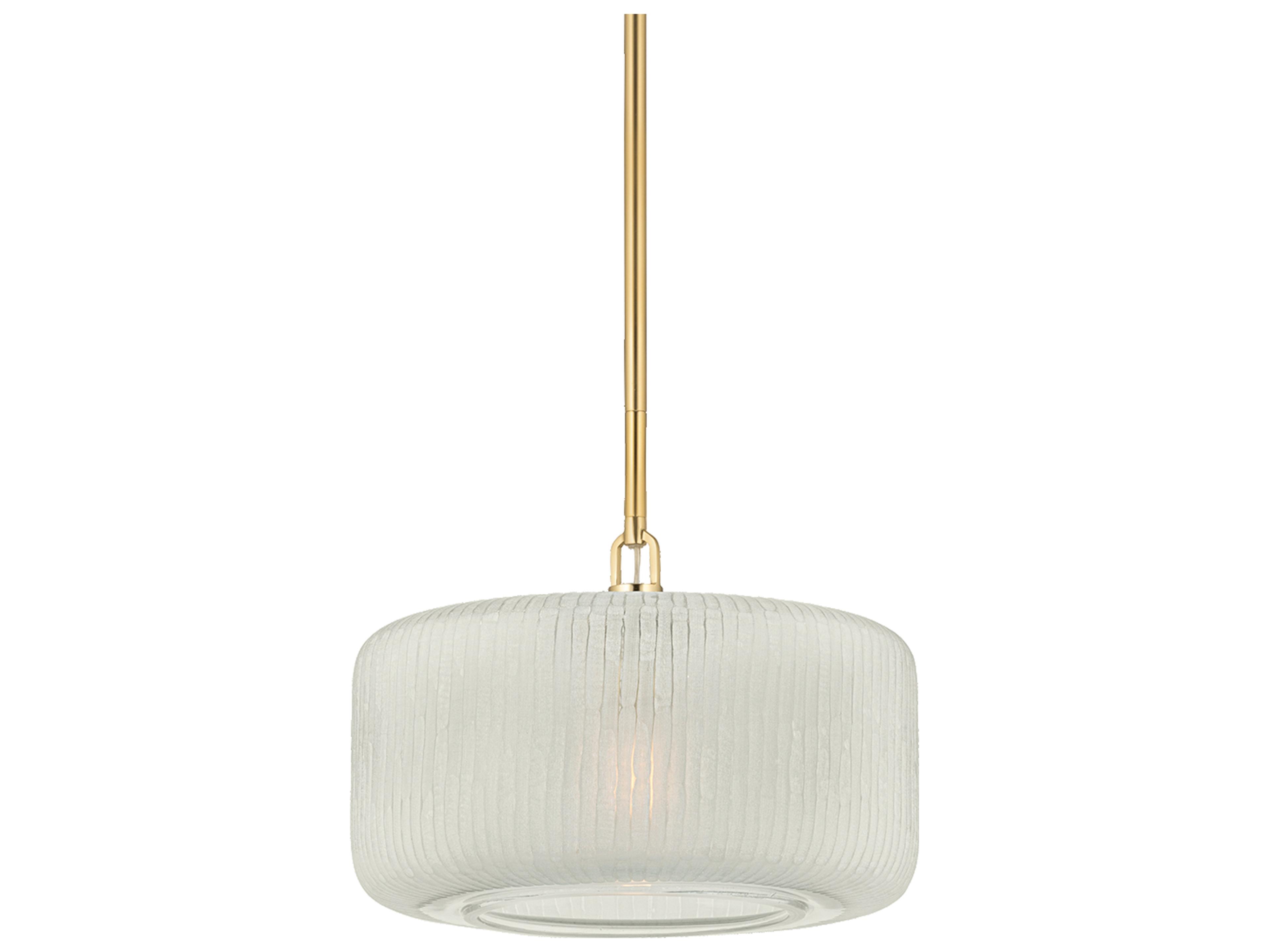 Hudson Valley Beechurst 1-Light Aged Brass Drum Pendant