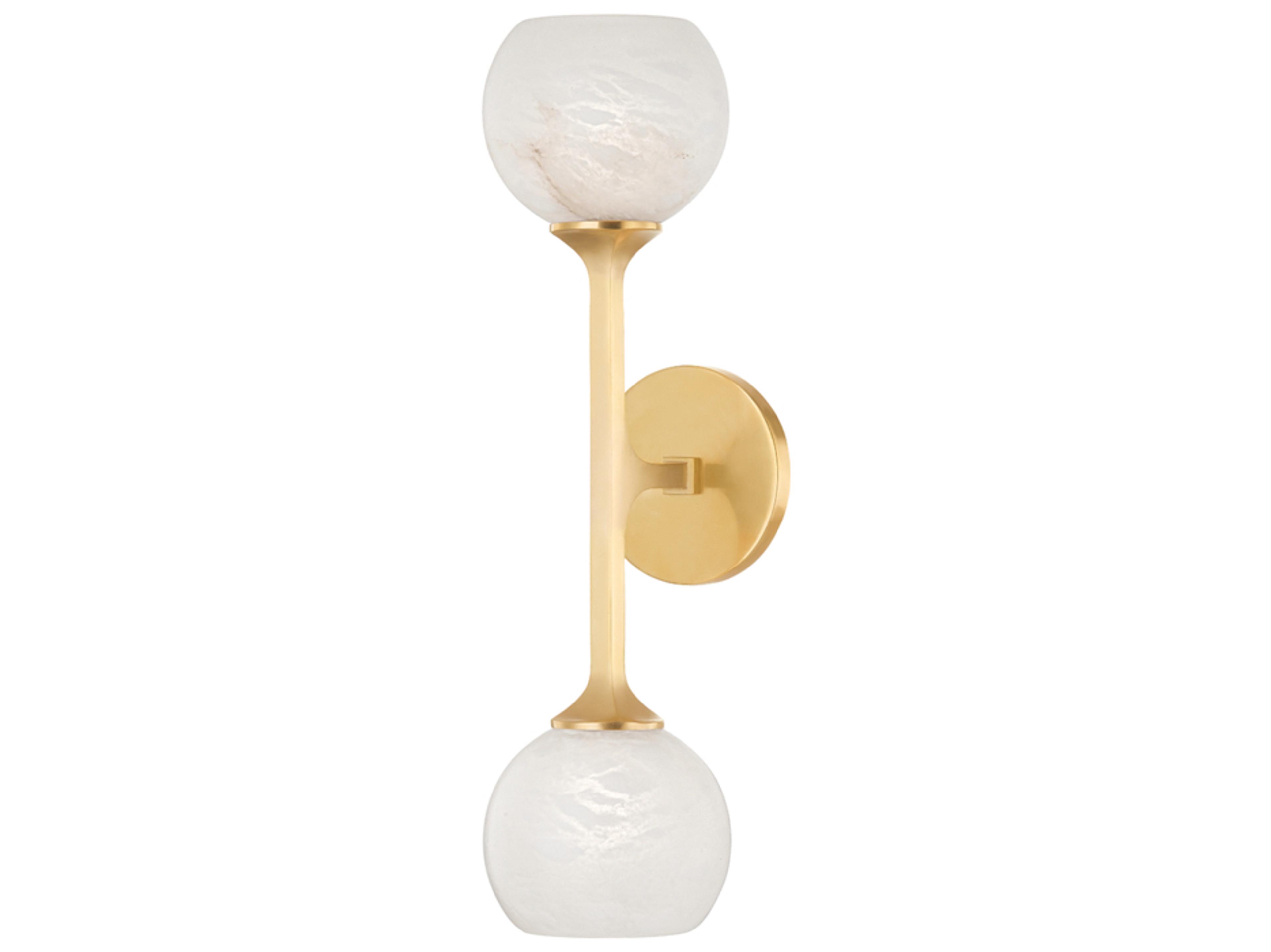 Hudson Valley Melton 2-Light Aged Brass White LED Wall Sconce
