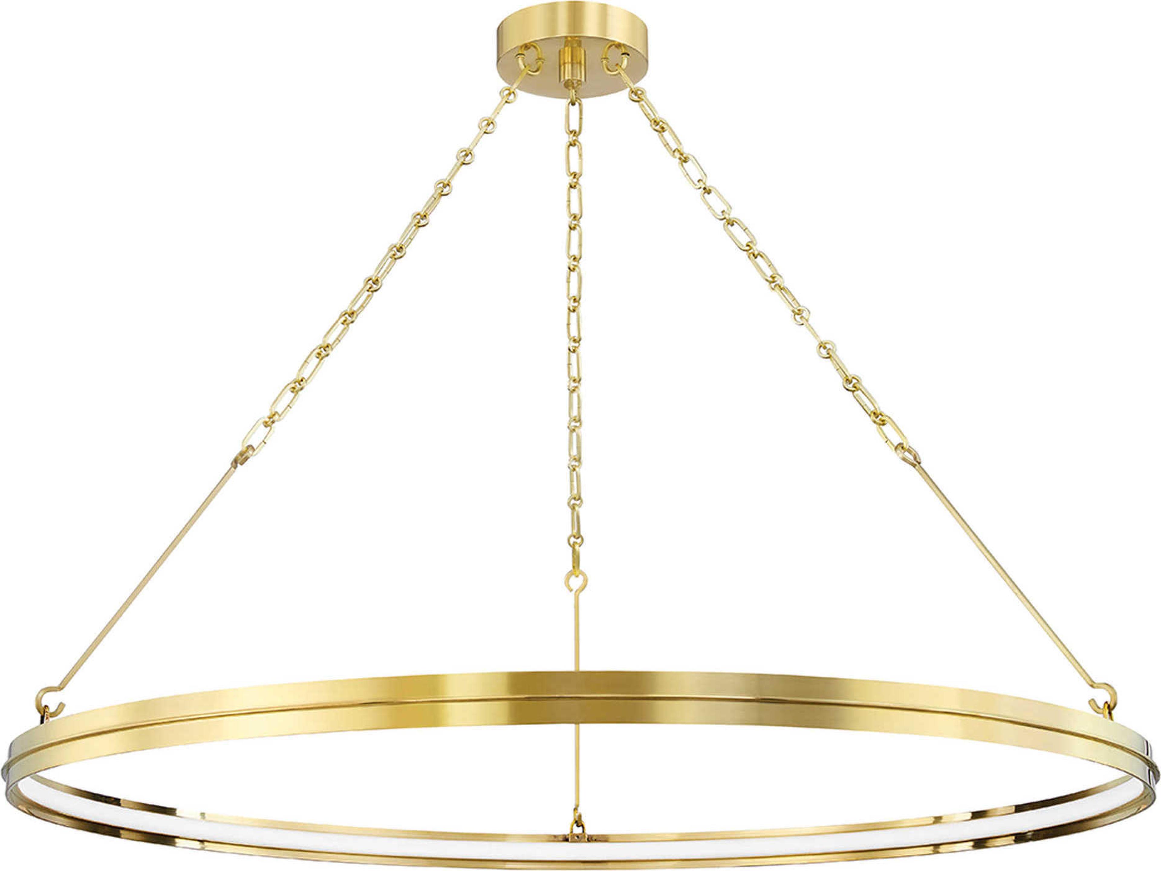 Hudson Valley Rosendale 1-Light Aged Brass Glass LED Round Pendant