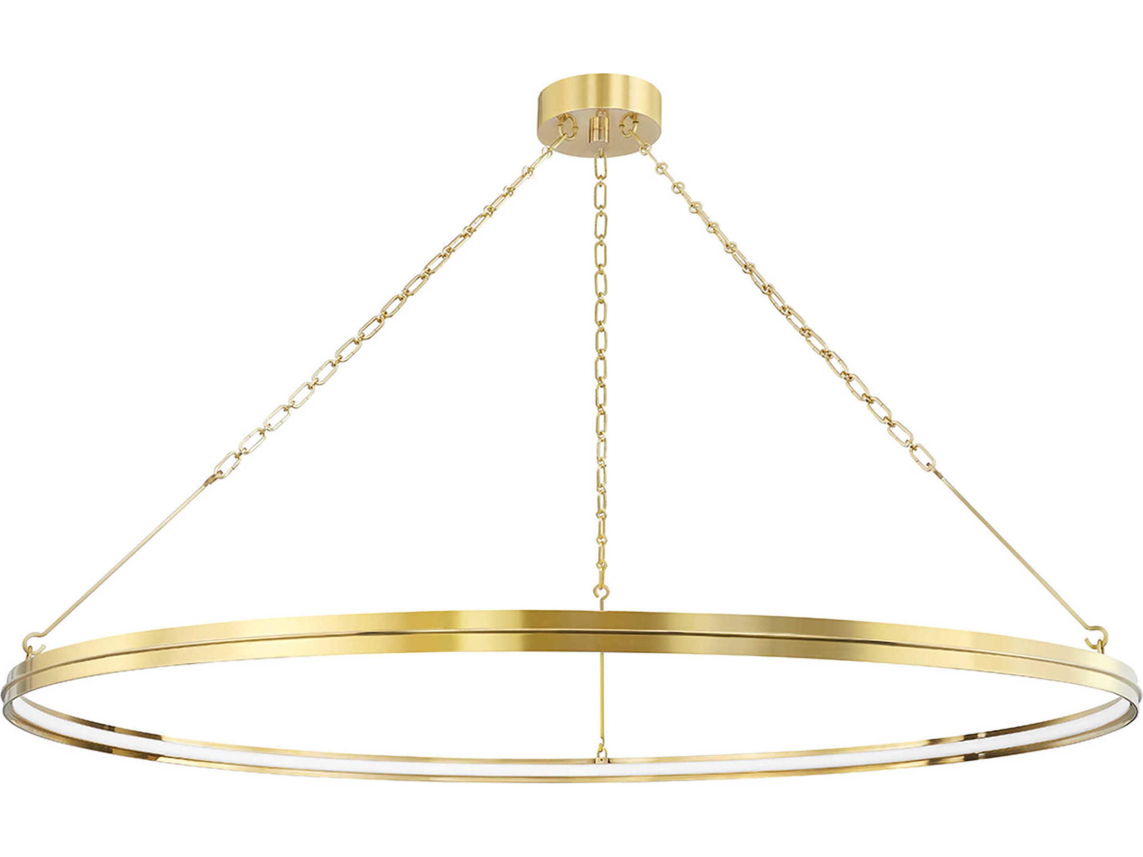 Hudson Valley Rosendale 1-Light Aged Brass Glass LED Round Pendant