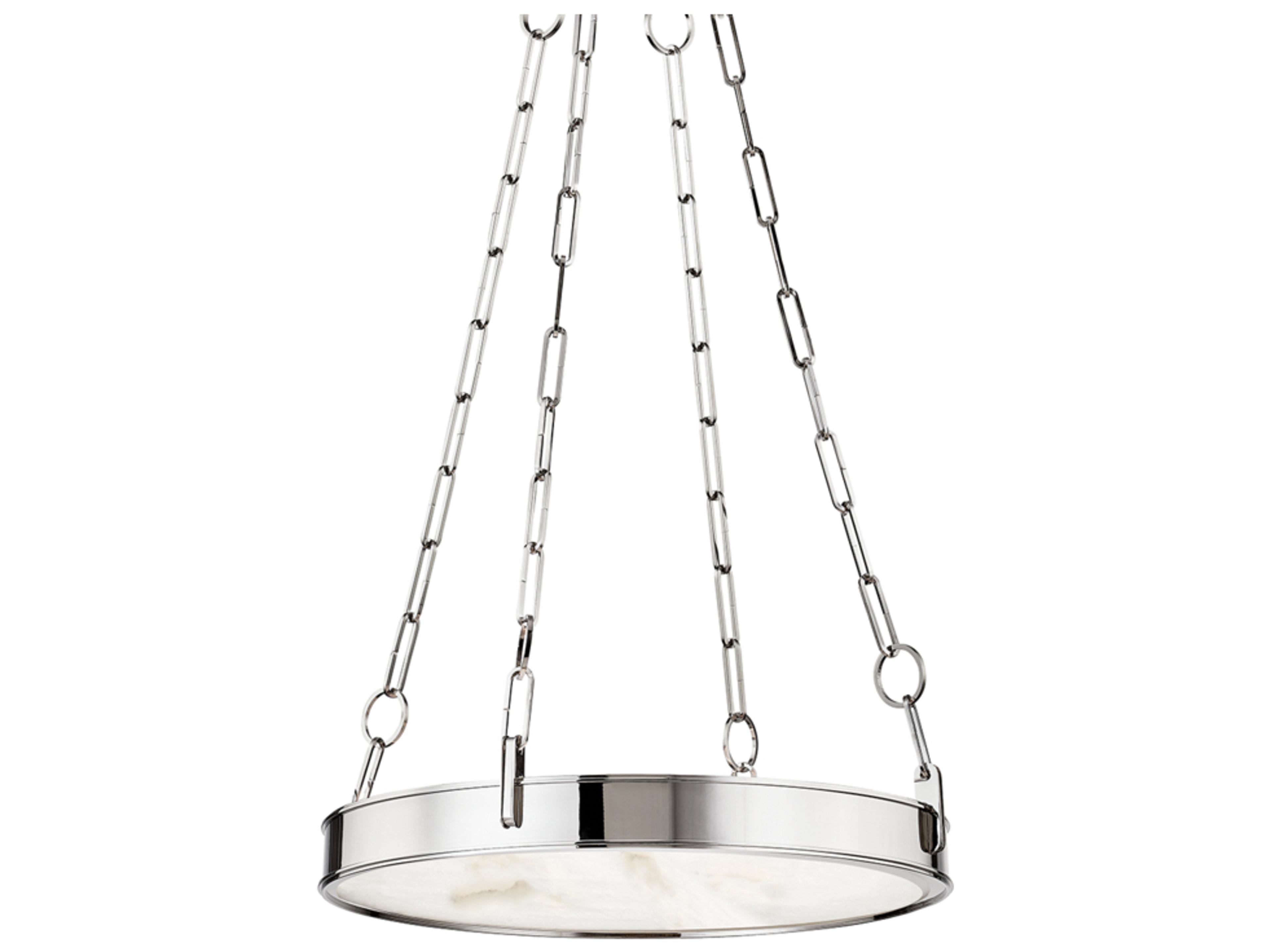 Hudson Valley Kirby 1-Light Polished Nickel White LED Round Chandelier