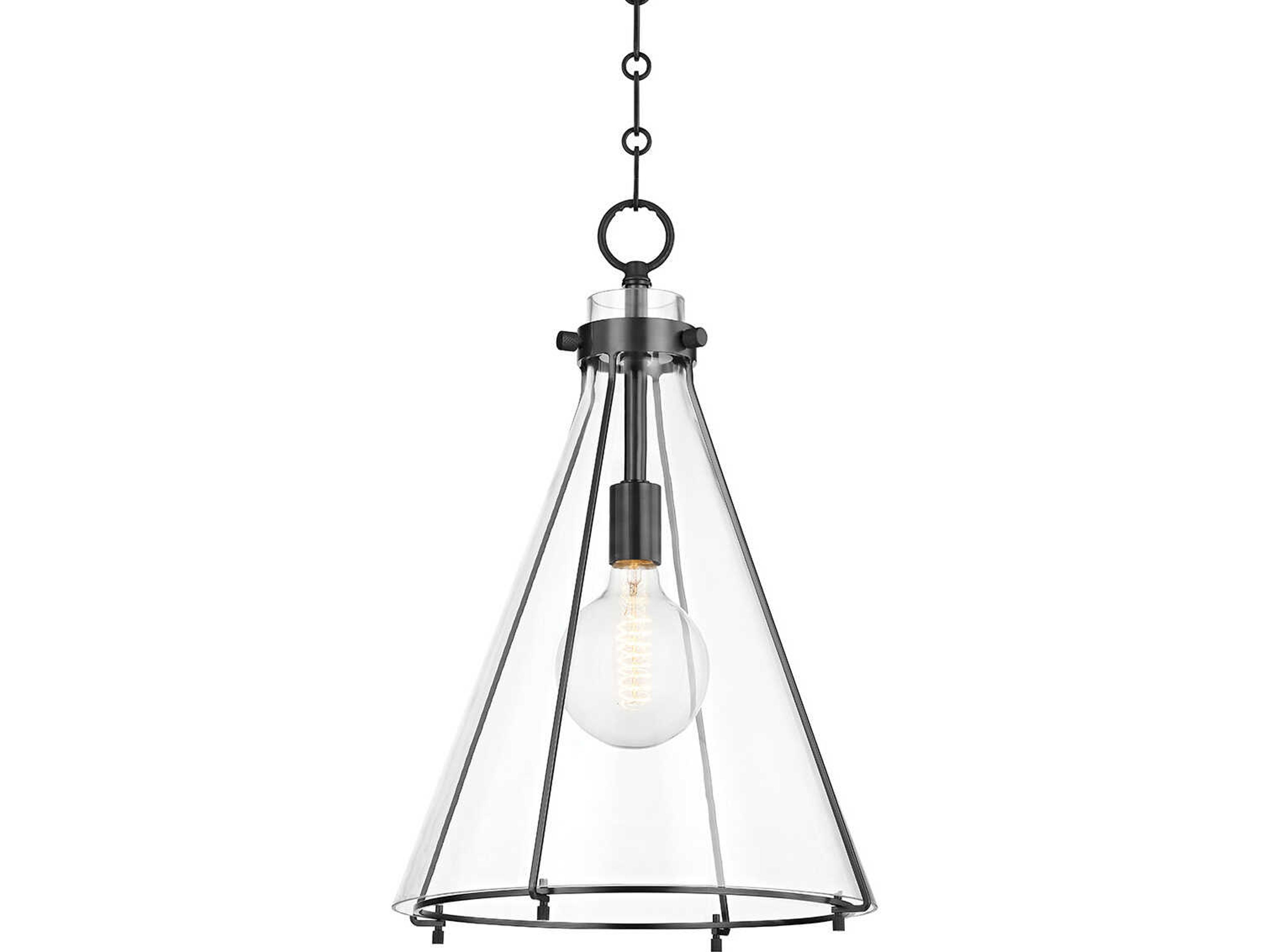 Hudson Valley Eldridge 1-Light Old Bronze Glass Pendant