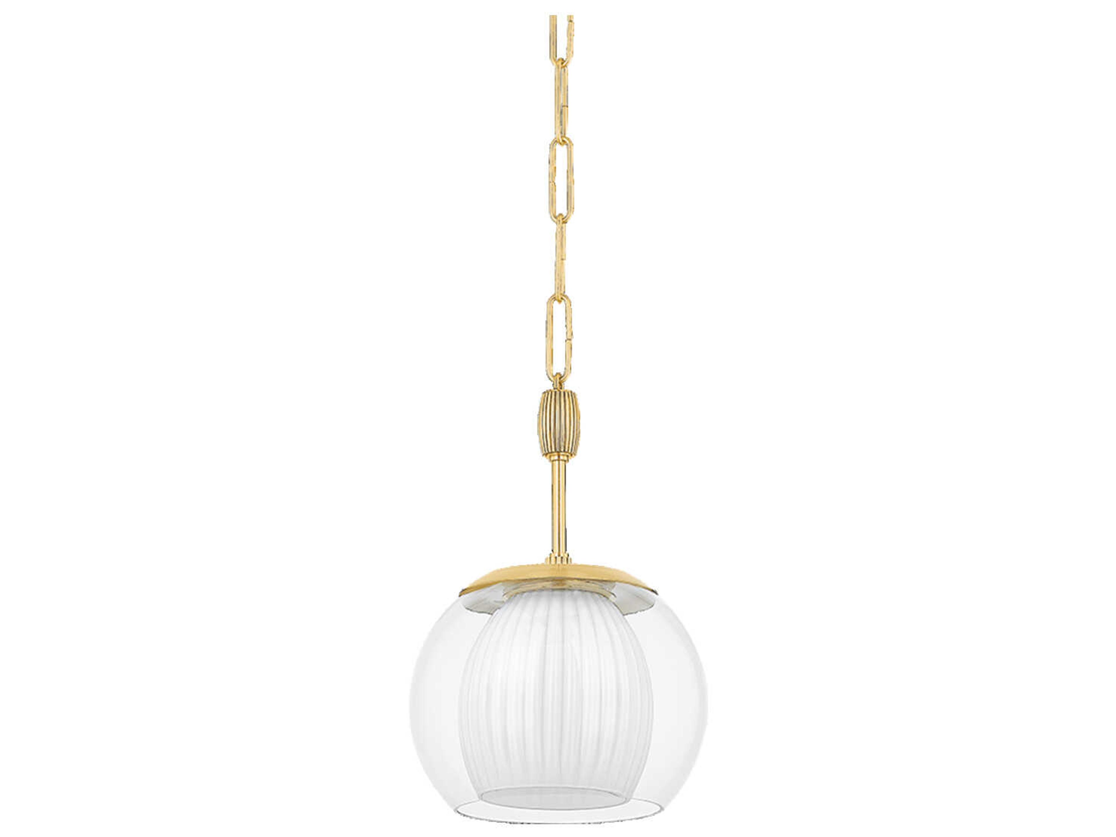 Hudson Valley Clementon 1-Light Aged Brass Mini Pendant