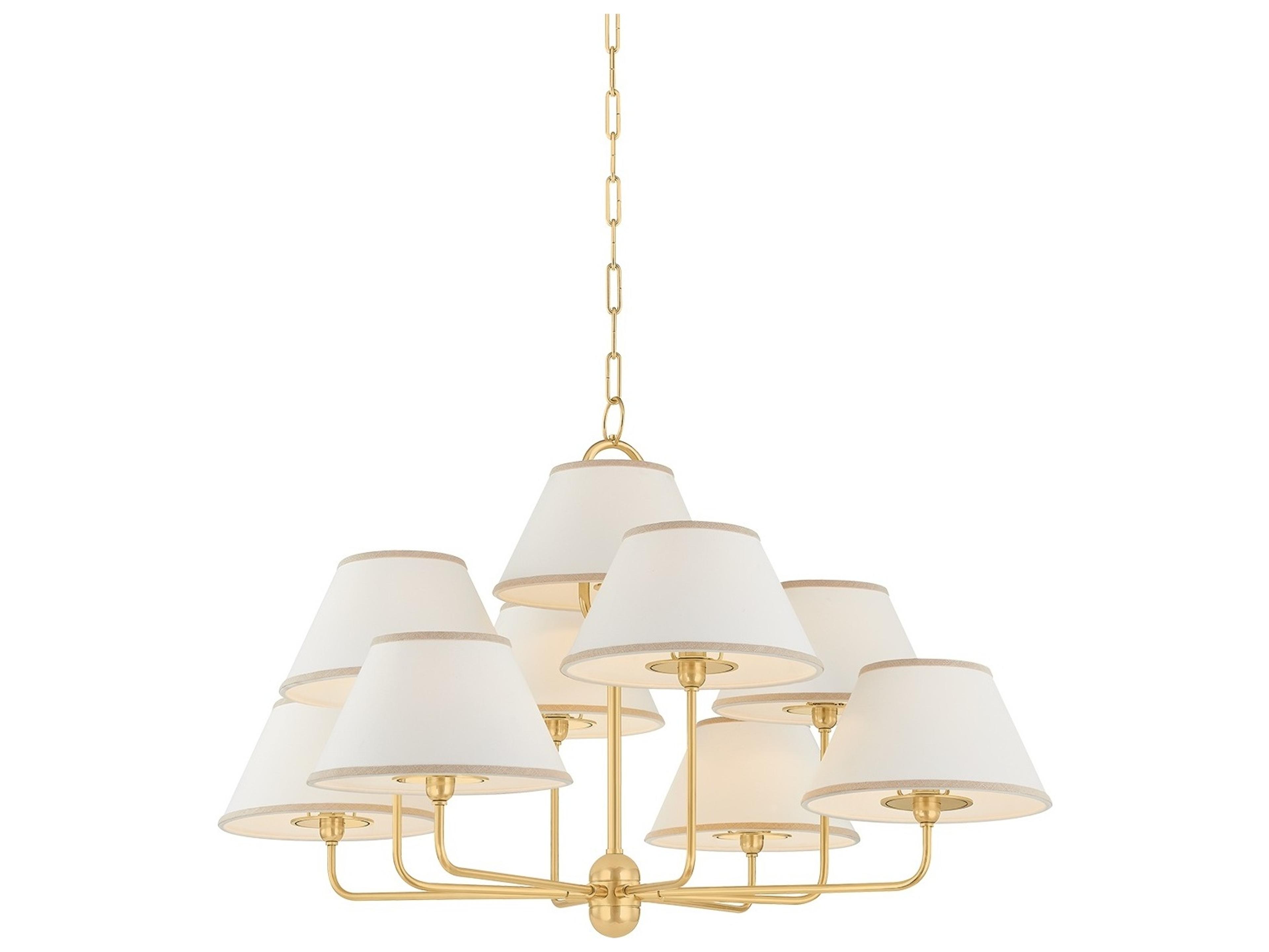 Hudson Valley Durland 9-Light Aged Brass Candelabra Chandelier