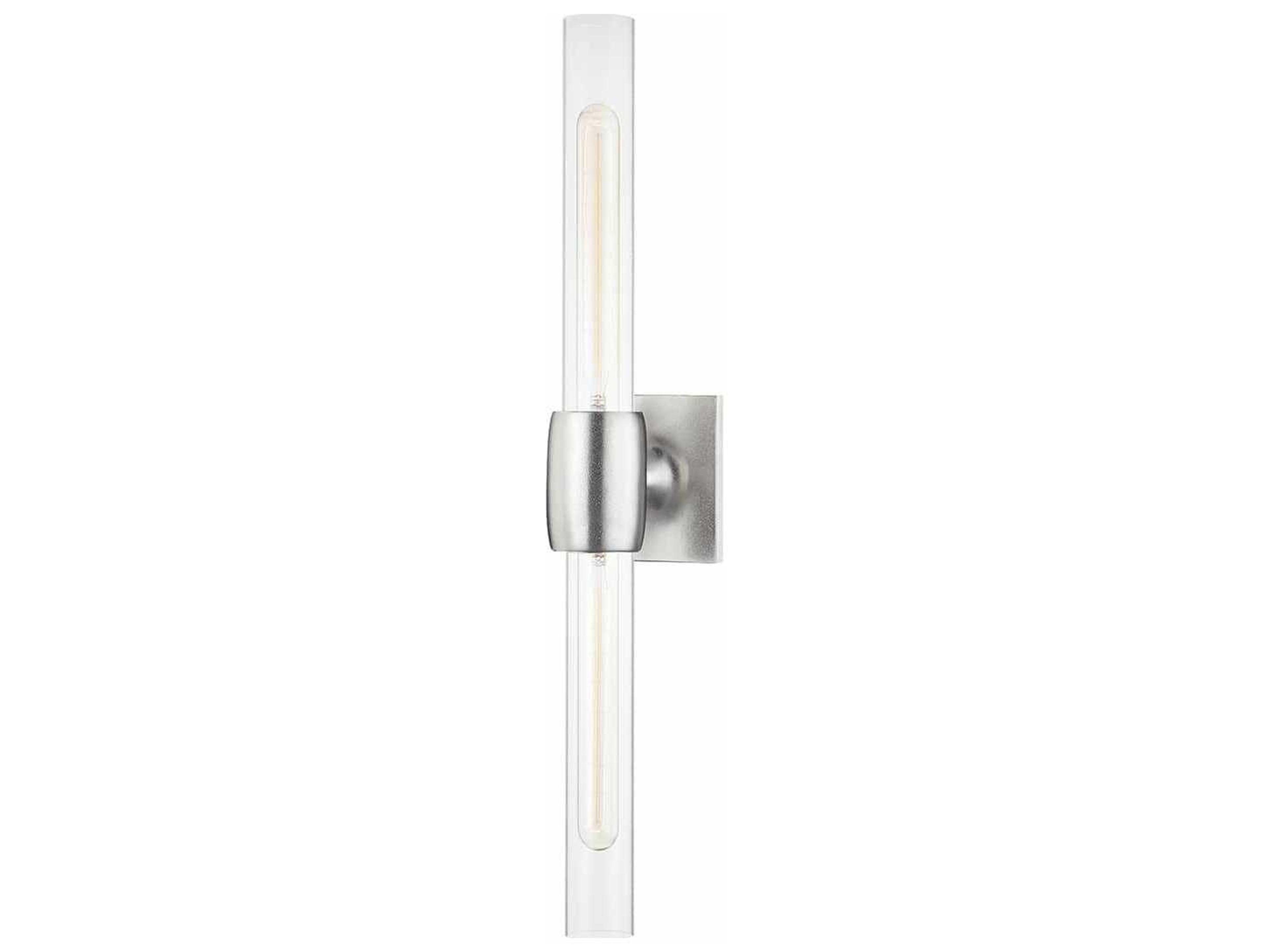 Hudson Valley Hogan 2-Light Burnished Nickel Glass Wall Sconce