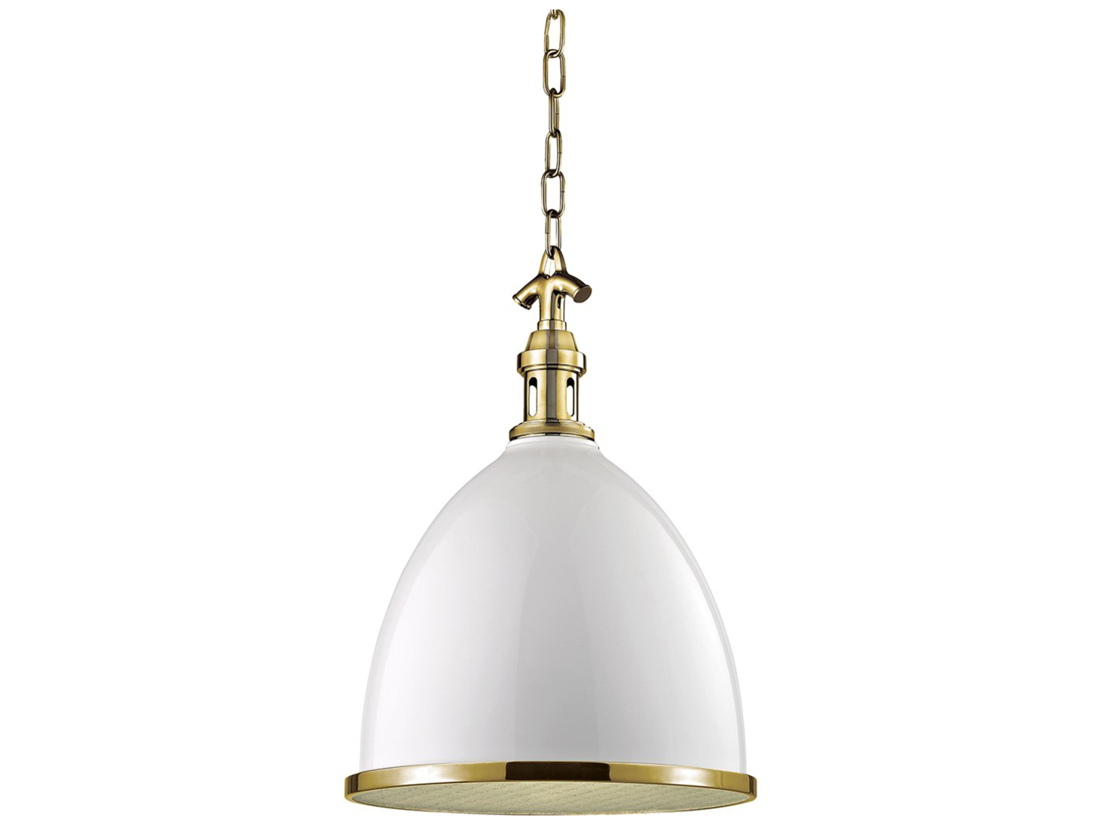 Viceroy 1-Light White Aged Brass Bell Pendant