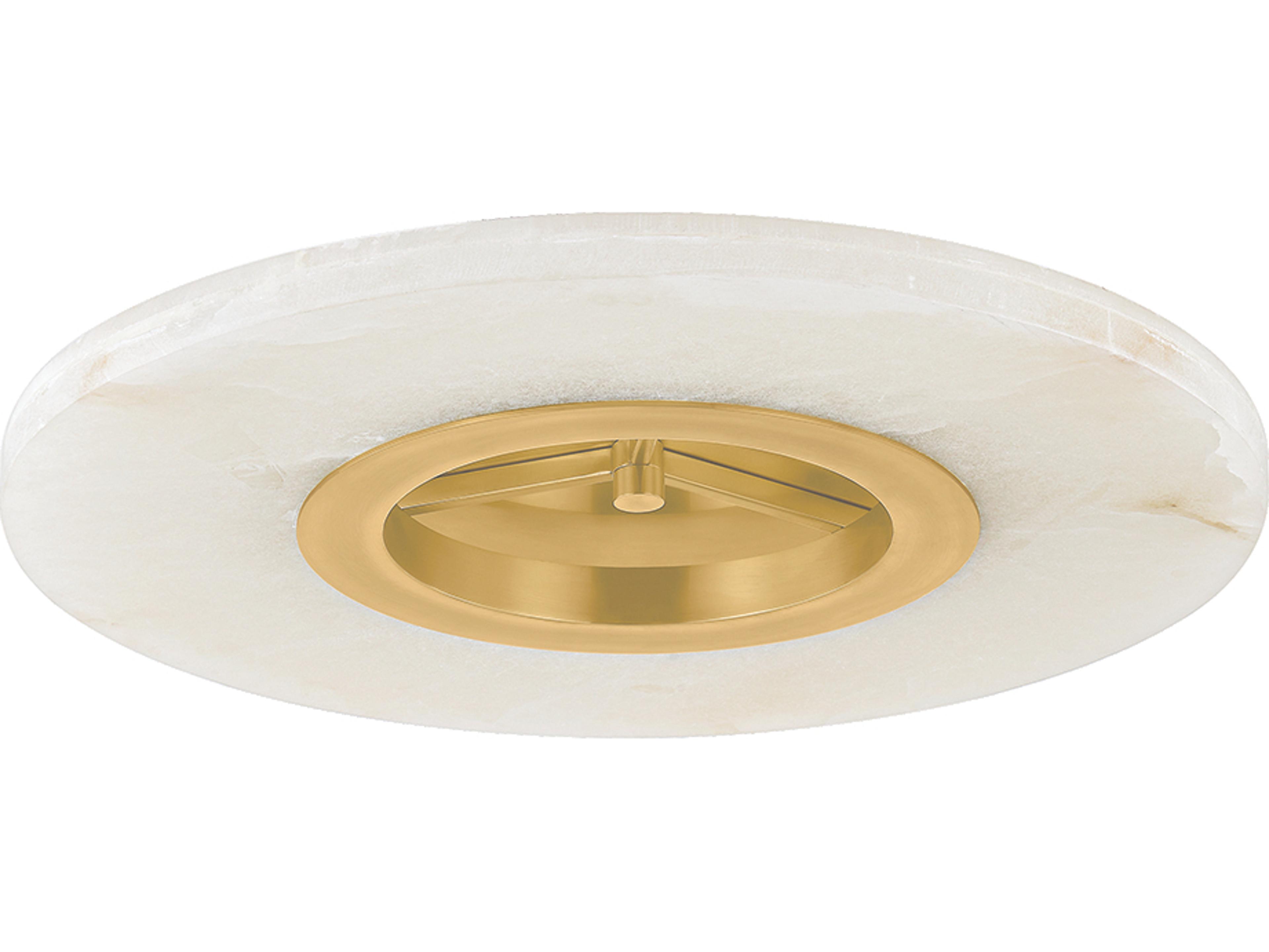 Hudson Valley Alto 1-Light Aged Brass Round Flush Mount
