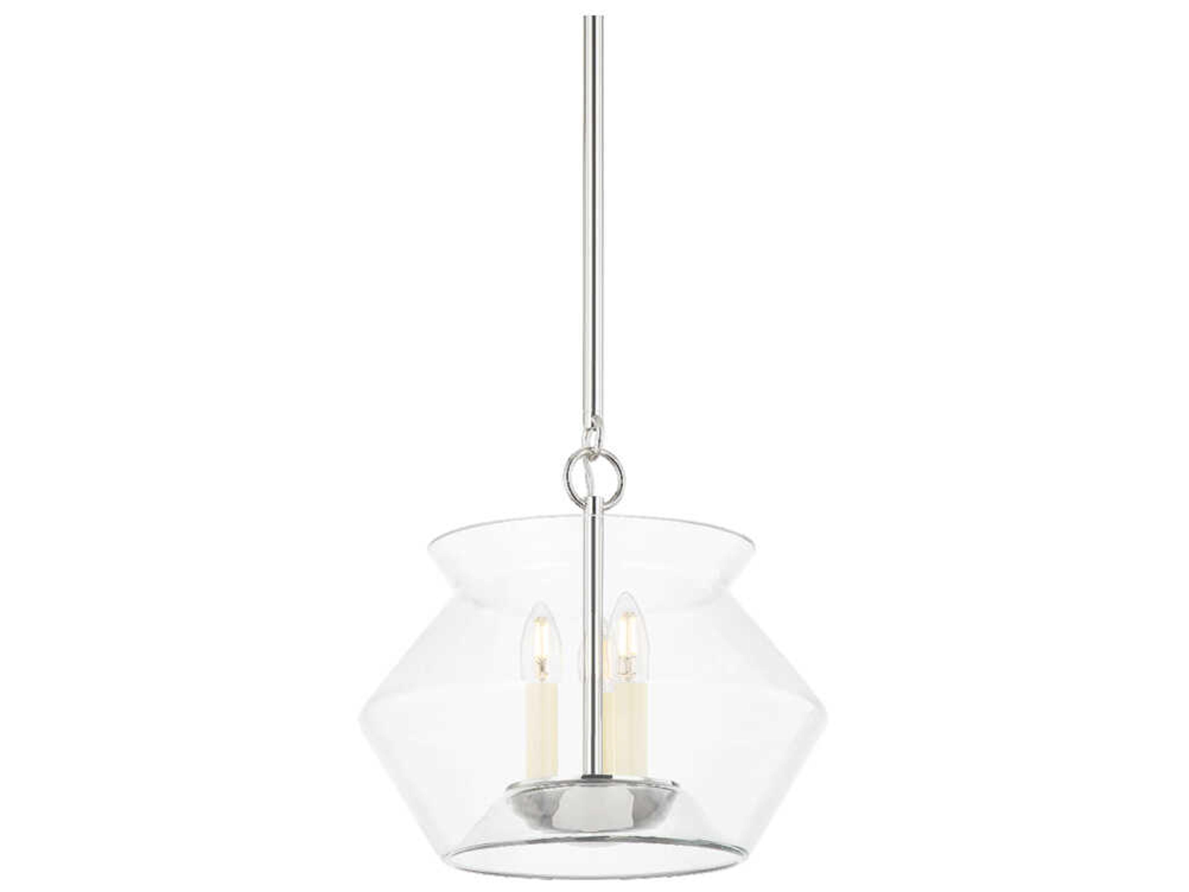 Hudson Valley Edmonton 3-Light Polished Nickel Glass Pendant