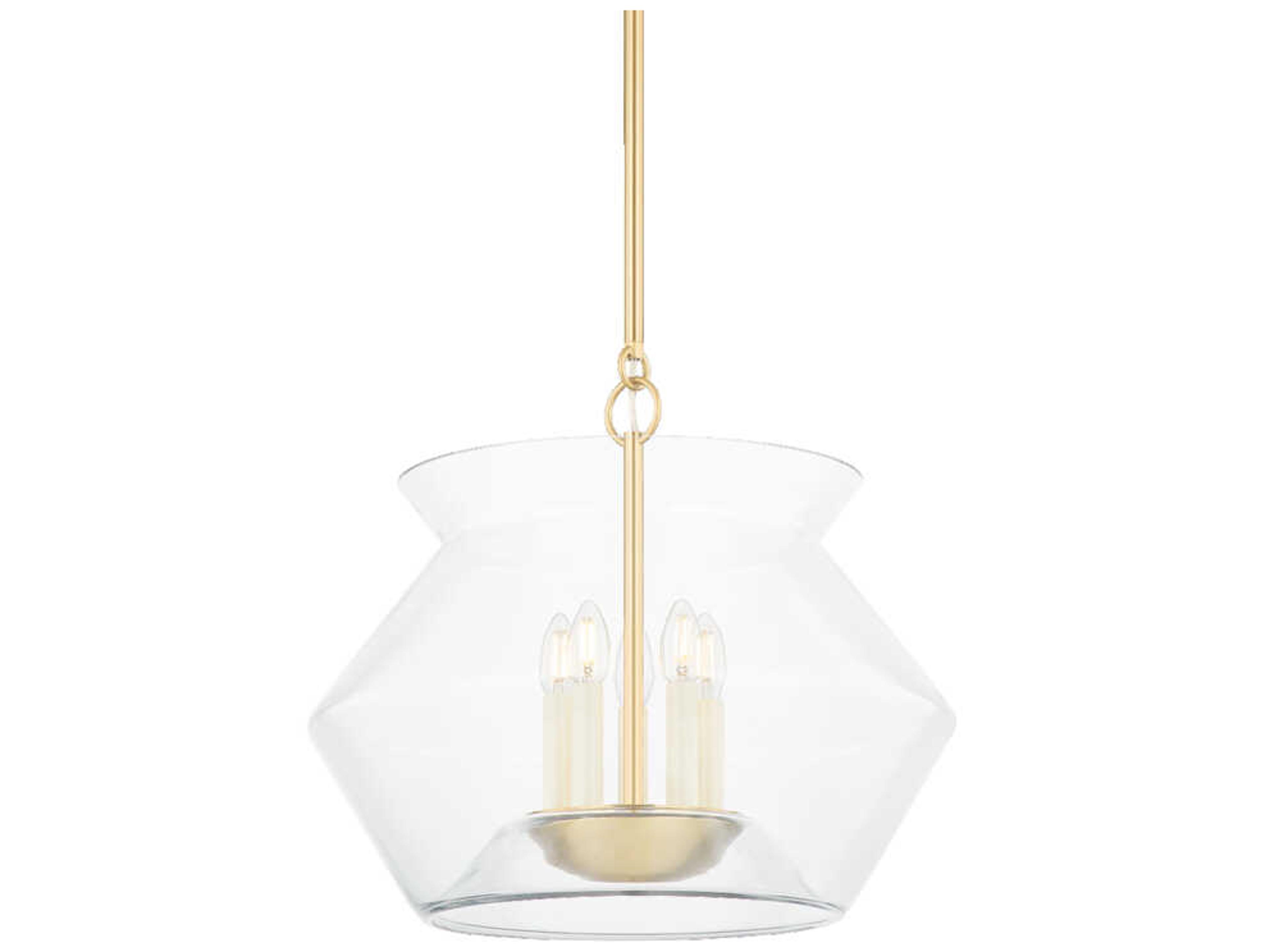 Hudson Valley Edmonton 5-Light Aged Brass Glass Pendant